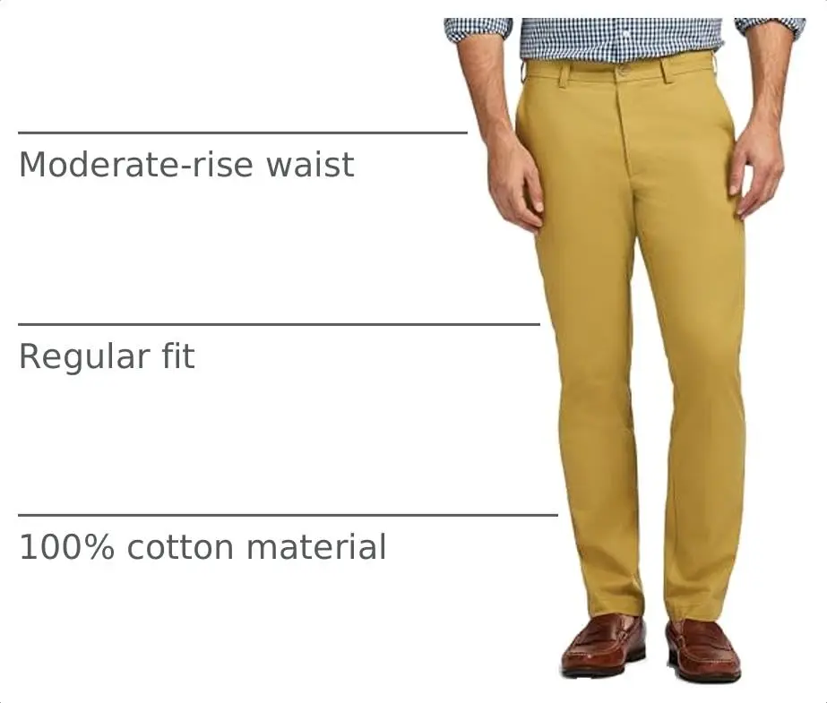 IZOD Men's American Chino Flat-Front Straight-Fit Pants, Khaki, 30W x 32L | Classic, breathable cotton chinos for men - view 4