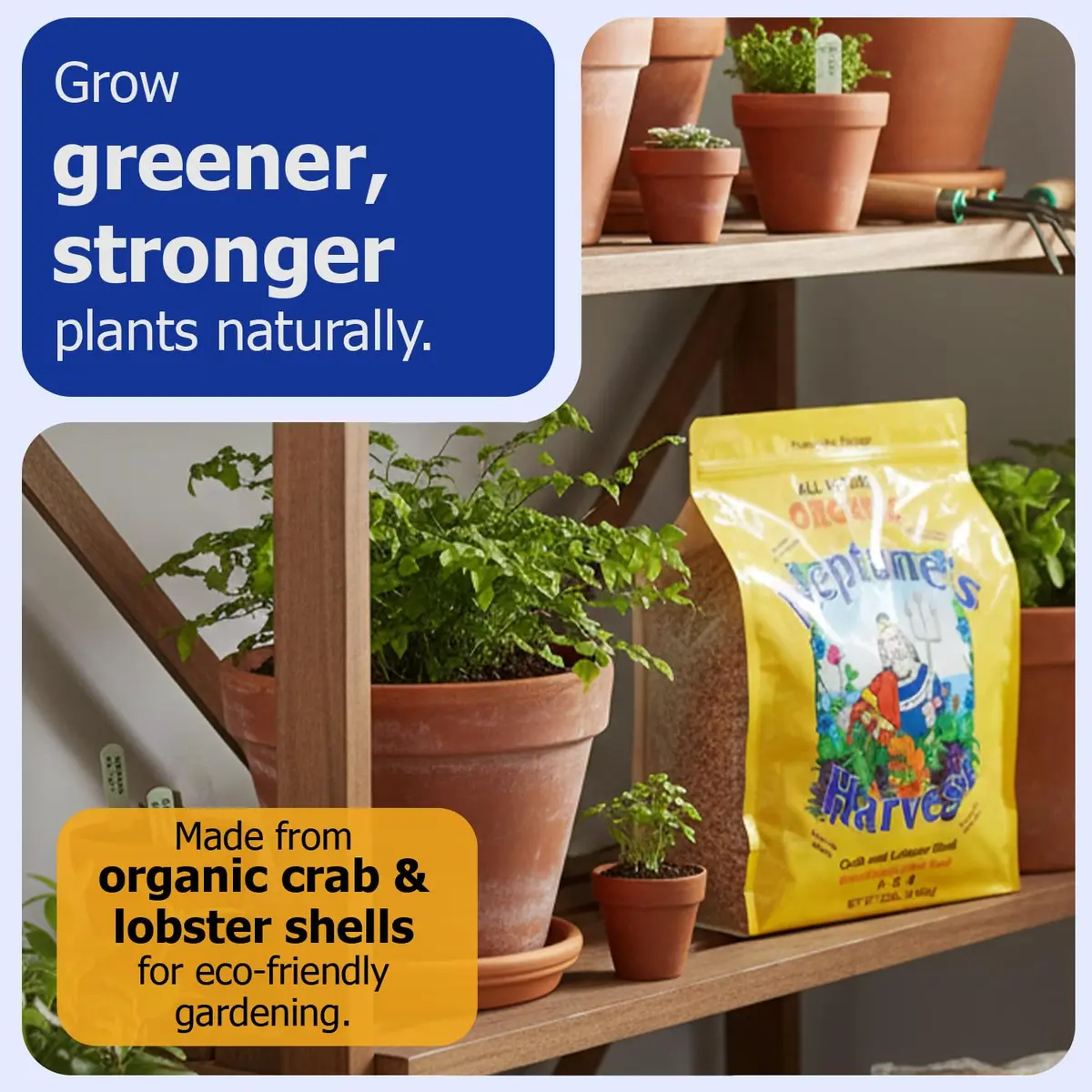 Neptune’s Harvest Organic Crab & Lobster Shell Fertilizer 12 lb | Organic Plant Food for Soil & Gardens - view 2