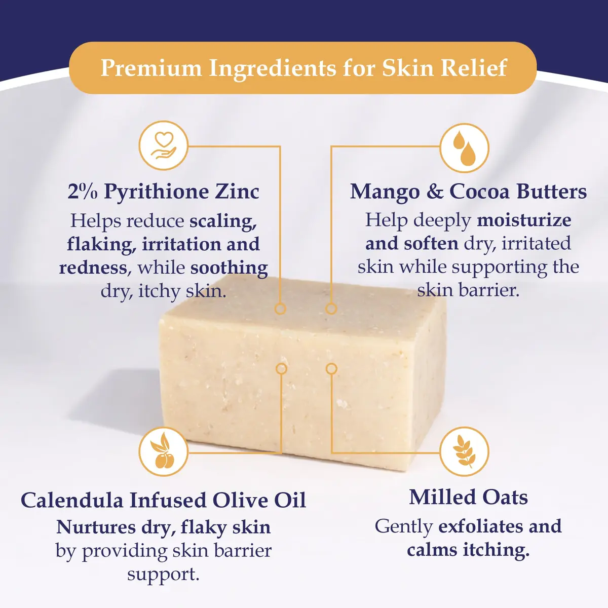 Noble Formula 2% Pyrithione Zinc Bar Soap for Flaky, Itchy Skin | Gentle, All Skin Types, 3.25 oz - view 4