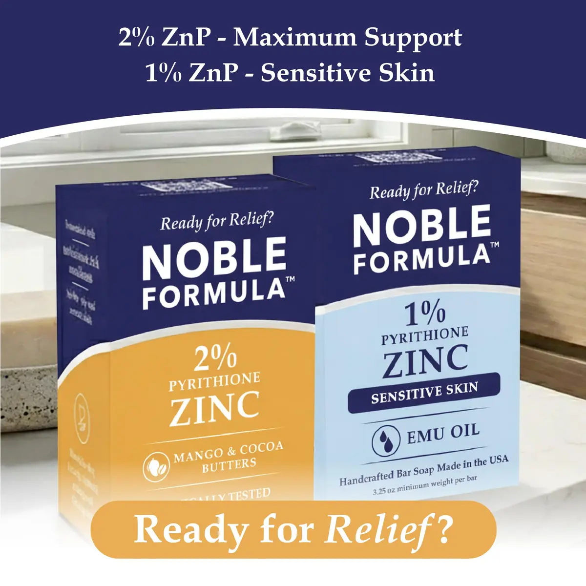 Noble Formula 2% Pyrithione Zinc Bar Soap for Flaky, Itchy Skin | Gentle, All Skin Types, 3.25 oz - view 3