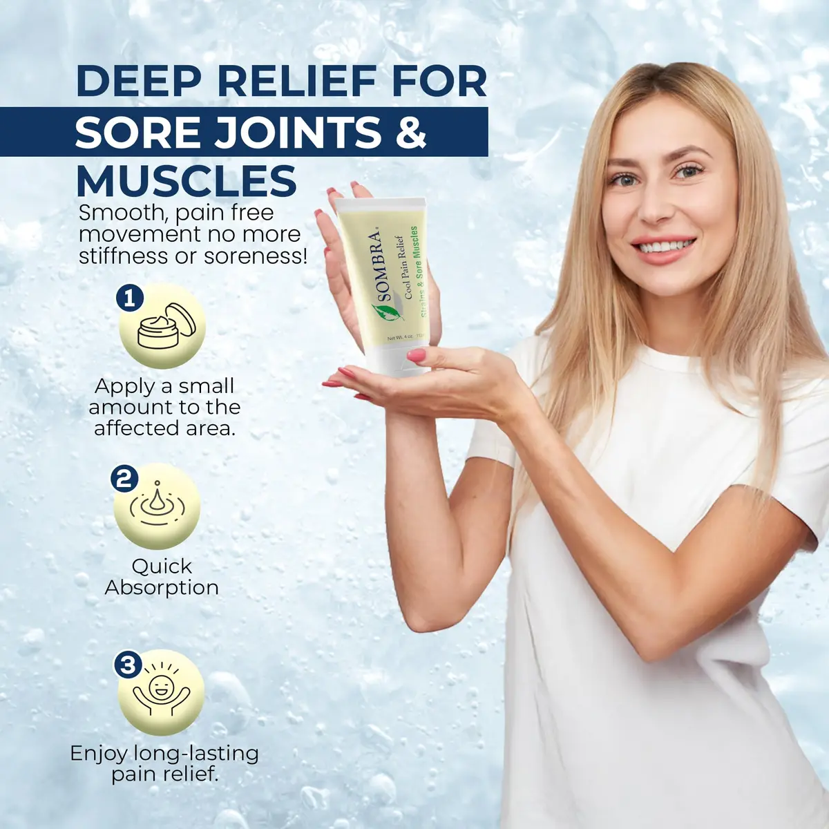 Sombra Cool Pain Relief Gel 4 oz | Fast-Absorbing, Natural, Vegan Formula for Sore Muscles & Recovery - view 6