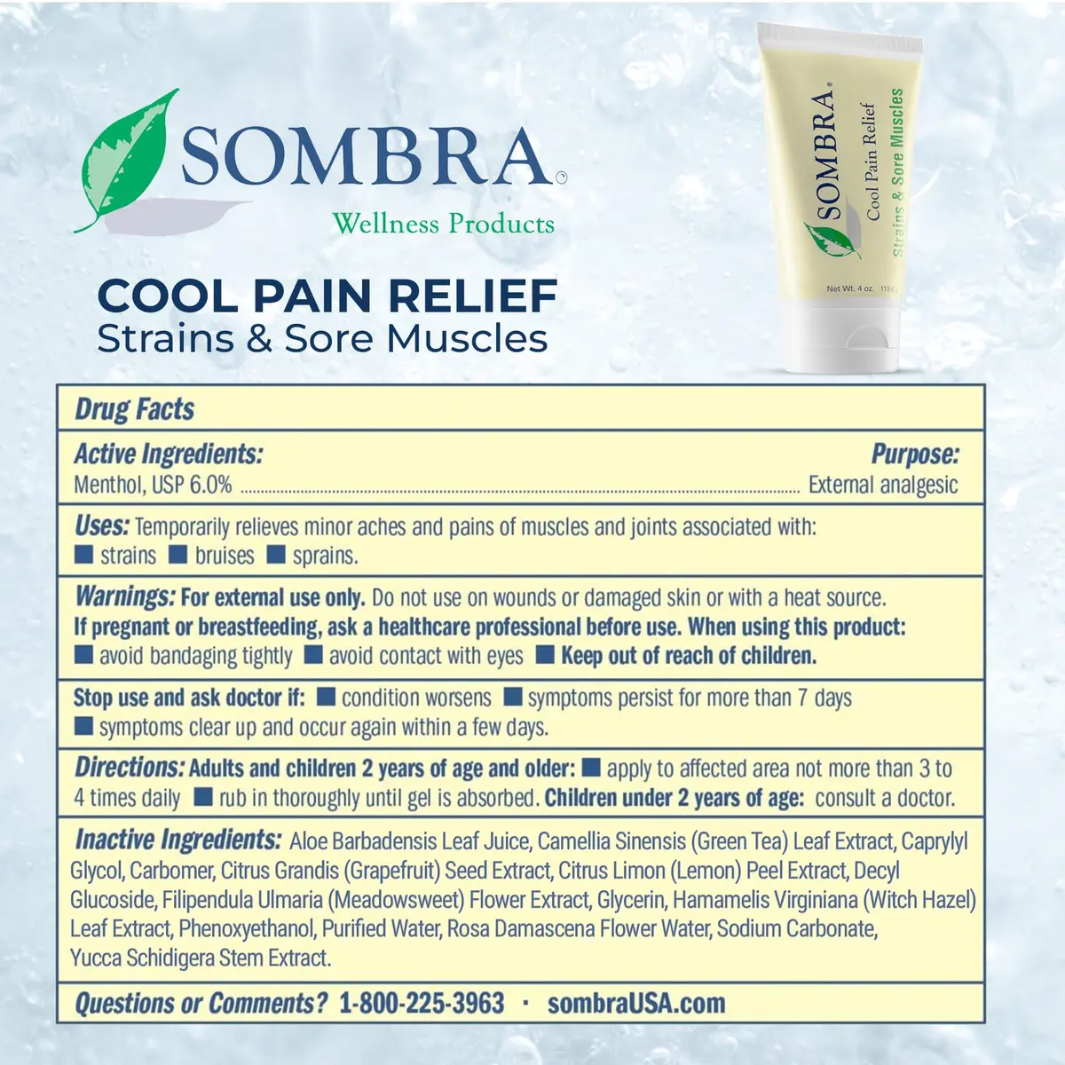 Sombra Cool Pain Relief Gel 4 oz | Fast-Absorbing, Natural, Vegan Formula for Sore Muscles & Recovery - view 8