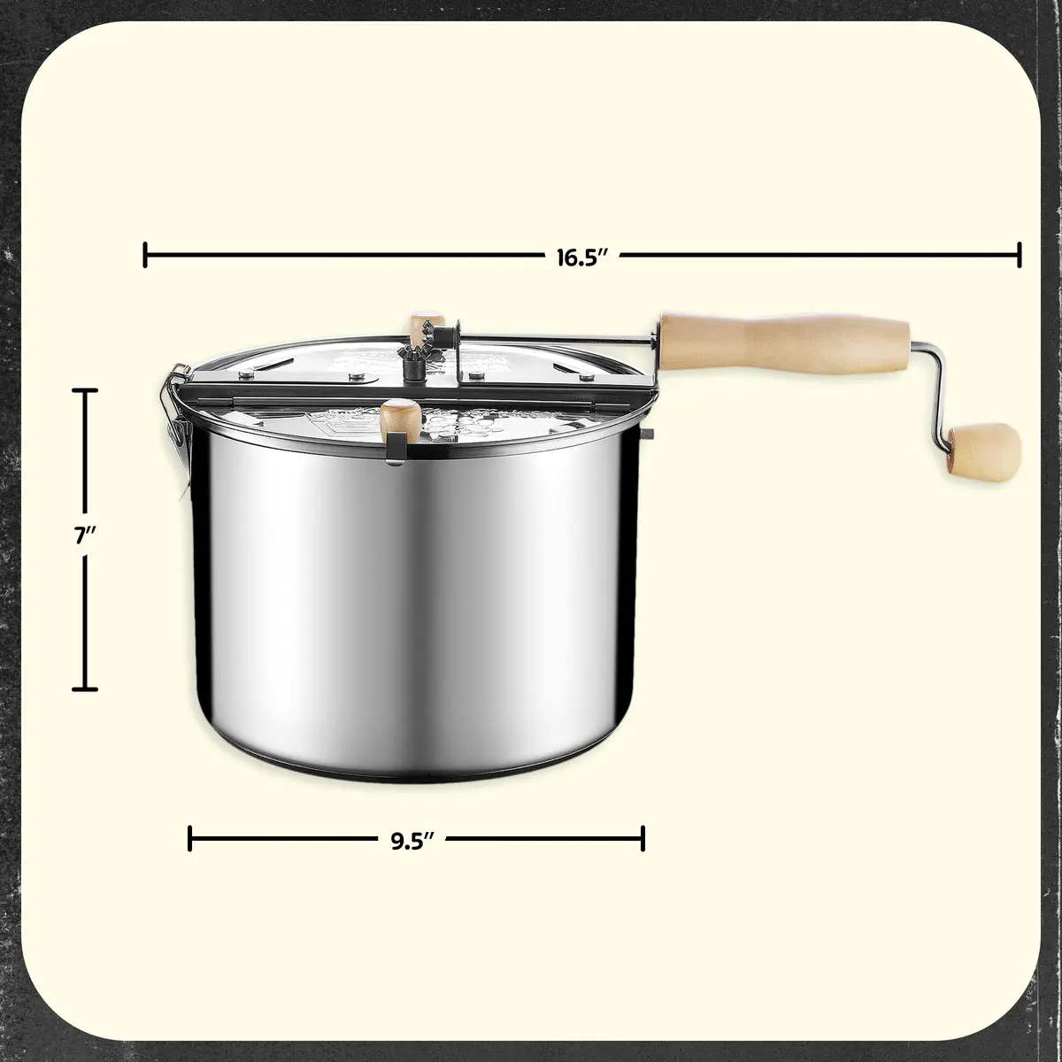 Great Northern Stovetop Popcorn Maker Silver 6.5 Quart | Makes 5 Quarts Theater-Style Popcorn - view 8
