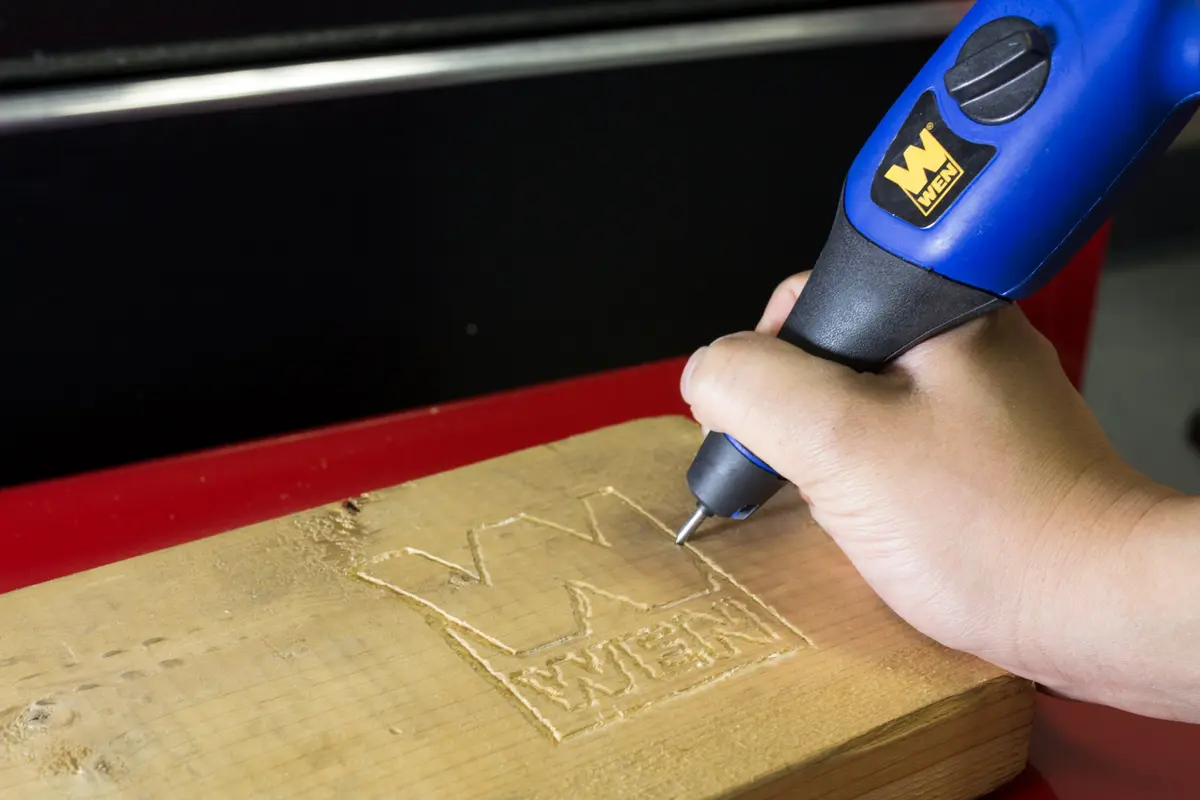 WEN 21C Variable Speed Electric Engraver Kit with Stencils,Blue | Metal, Glass, Wood & Leather Etching - view 2