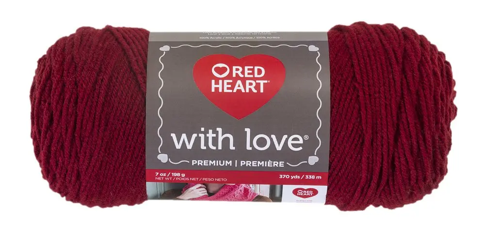Red Heart With Love Yarn 10016774 | Solid Berry Red Acrylic Yarn for Crochet & Knitting - main product image