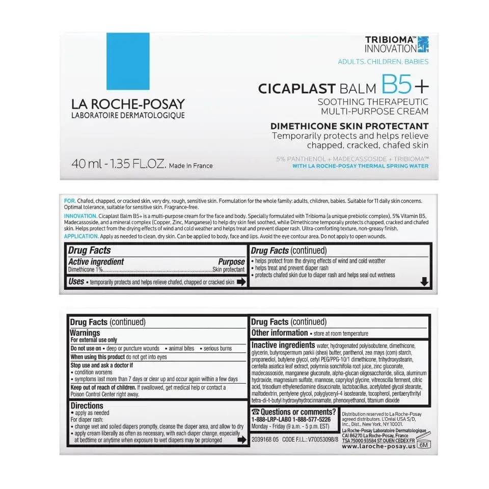 La Roche-Posay Cicaplast Balm B5 Multi-Purpose Ointment 40ml (1.35 Fl Oz) | Soothes Dry & Irritated Skin - view 7