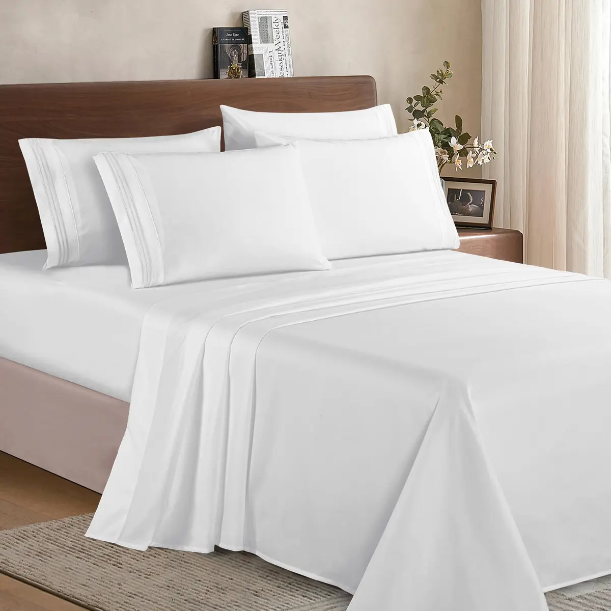 Elegant Comfort Luxury Soft 1500 King Bedding Set | Wrinkle & Fade Resistant, Deep Pocket, Microfiber - view 2