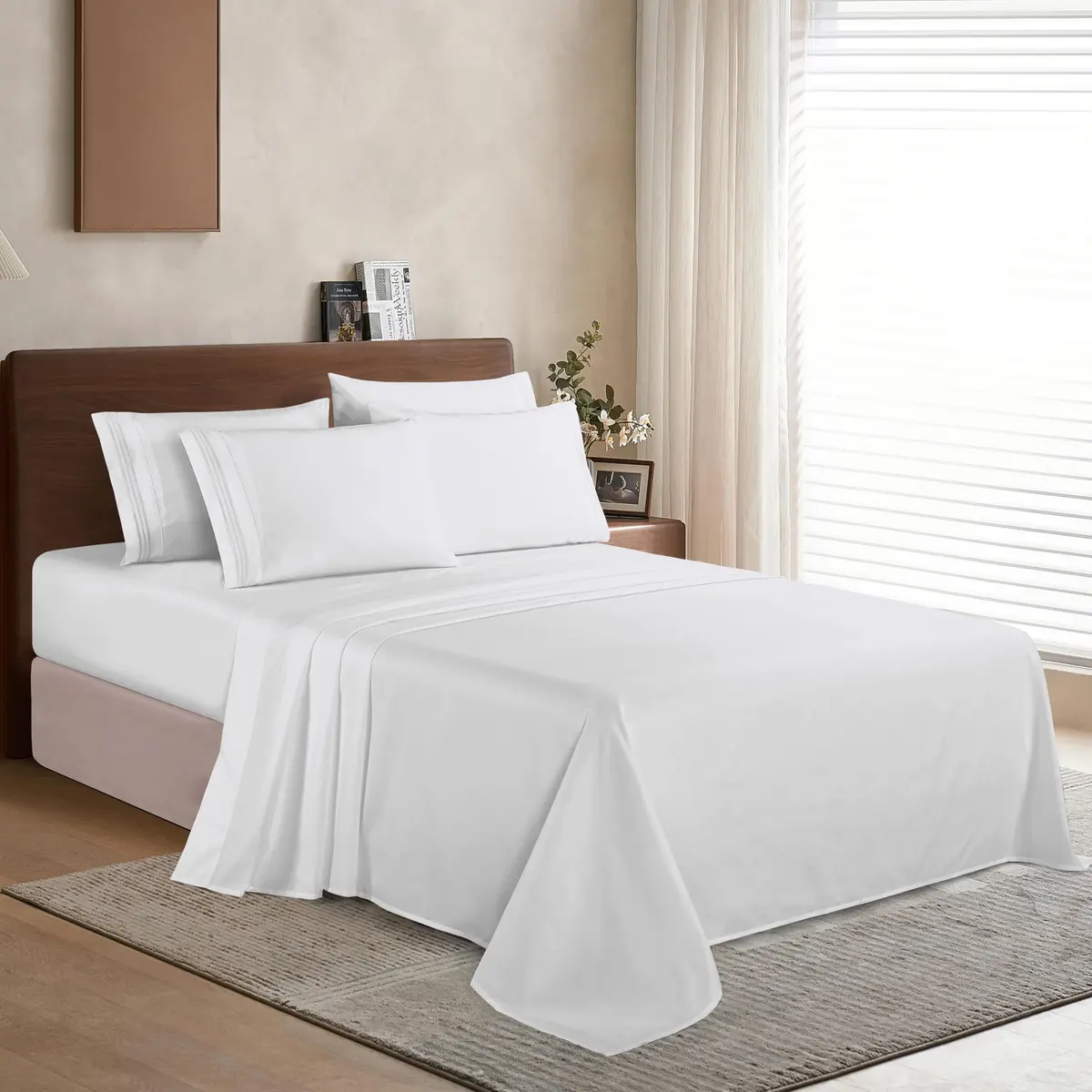 Elegant Comfort Luxury Soft 1500 King Bedding Set | Wrinkle & Fade Resistant, Deep Pocket, Microfiber - view 3