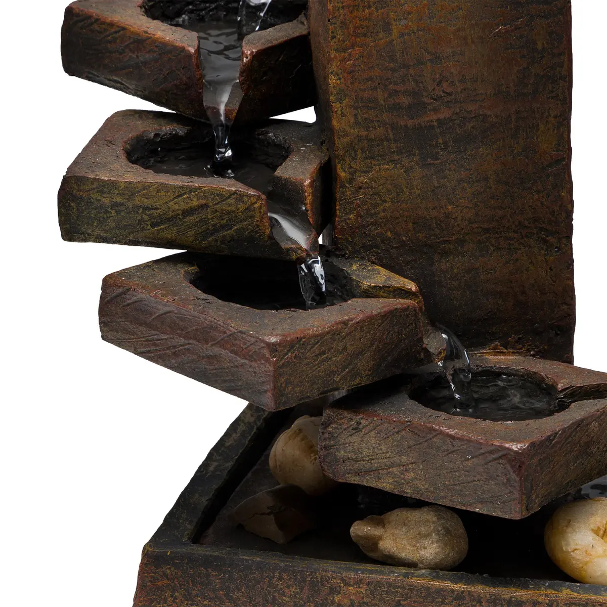Alpine Corporation TT8000 Indoor/Outdoor Tiered Stone Fountain 11" | Tranquil Waterfall with Mini Plant Holder - view 6