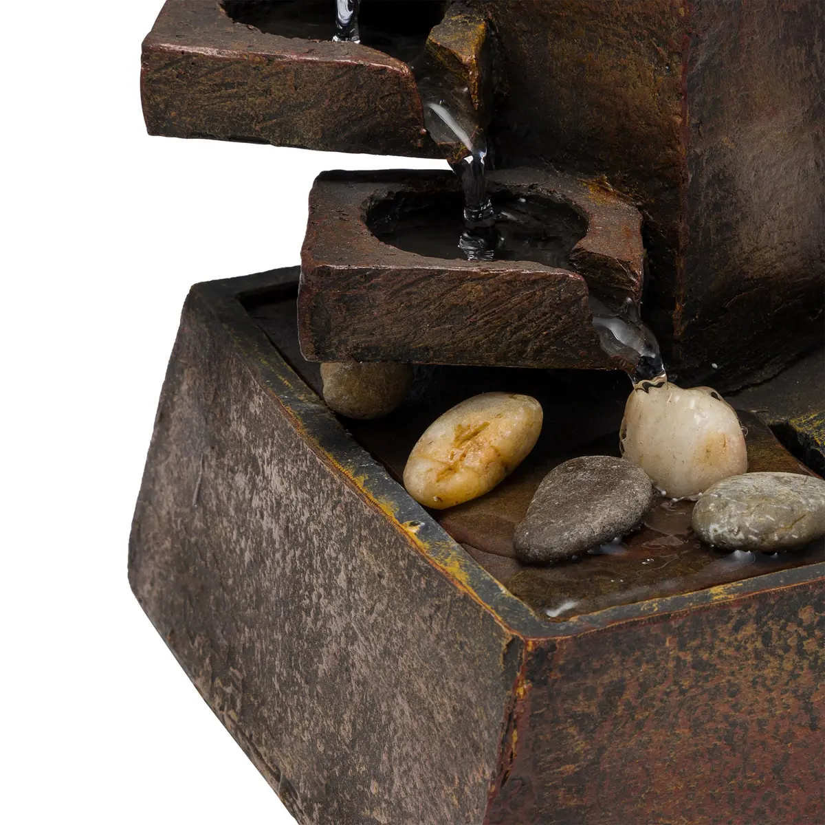 Alpine Corporation TT8000 Indoor/Outdoor Tiered Stone Fountain 11" | Tranquil Waterfall with Mini Plant Holder - view 7