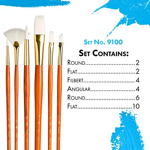 Princeton RealValue Brush Set, 6 Piece | Versatile Synthetic & Natural Bristles - view 3