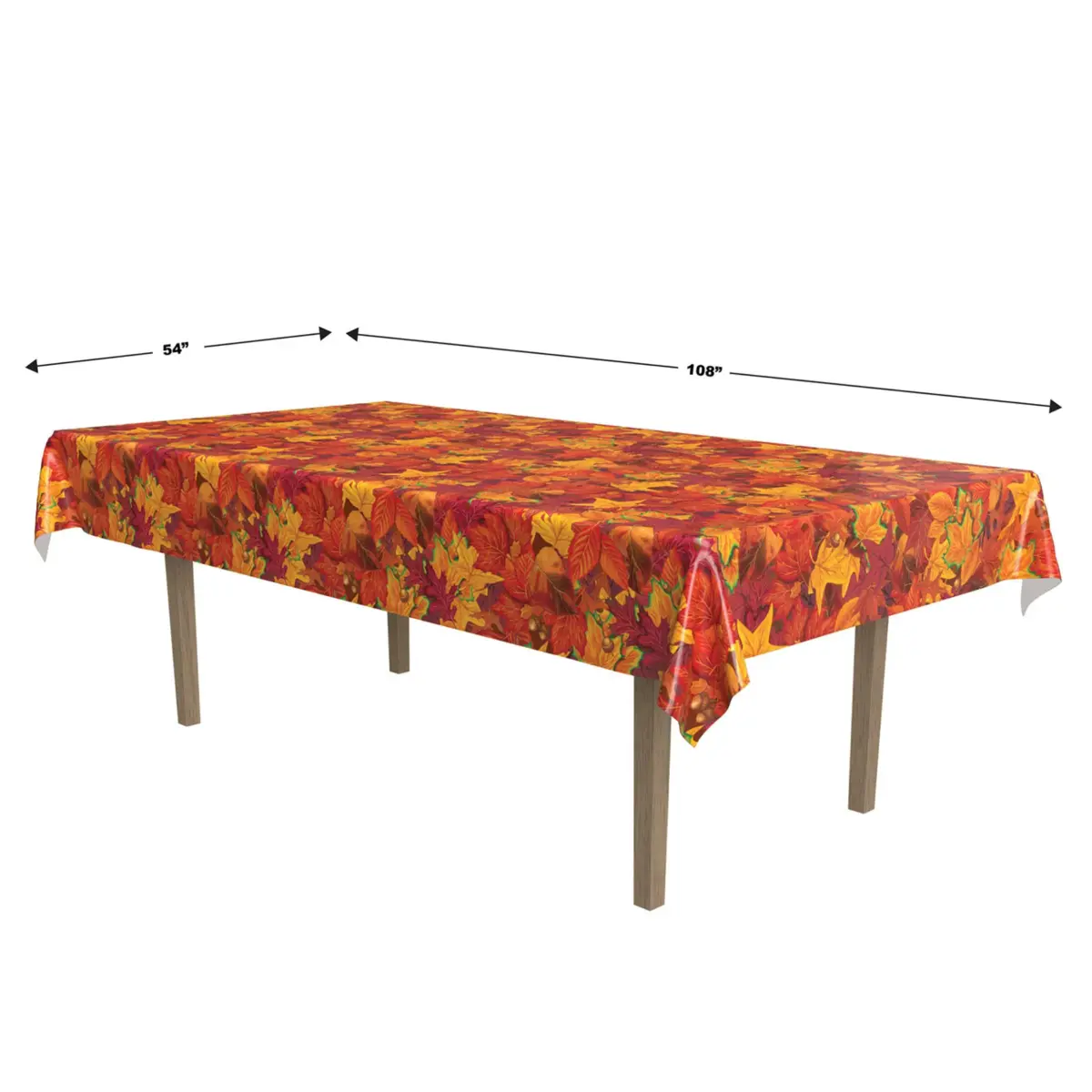 Beistle Fall Leaf Tablecover 108 x 54 inches (274 x 137 cm) | Durable Plastic for Autumn Parties - view 2