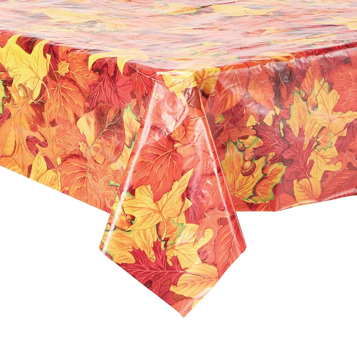 Beistle Fall Leaf Tablecover 108 x 54 inches (274 x 137 cm) | Durable Plastic for Autumn Parties - view 3