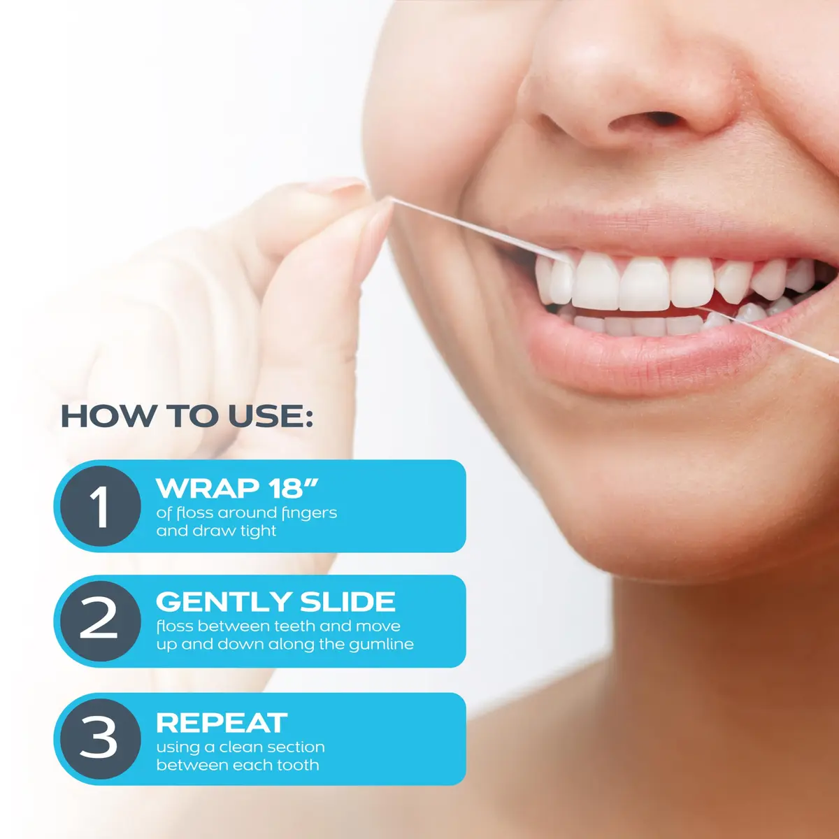 drTung's Smart Floss - Expanding Natural Waxed Dental Floss Pack of 3 | Clinically Proven 55% Cleaner - view 5