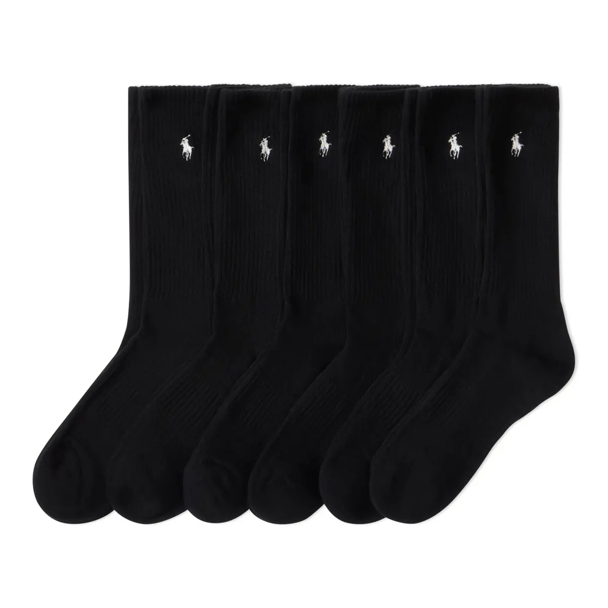 POLO RALPH LAUREN Men's Athletic Performance Cotton Crew Socks, 6 Pairs | Cushioned Support & Moisture-Wicking - main product image