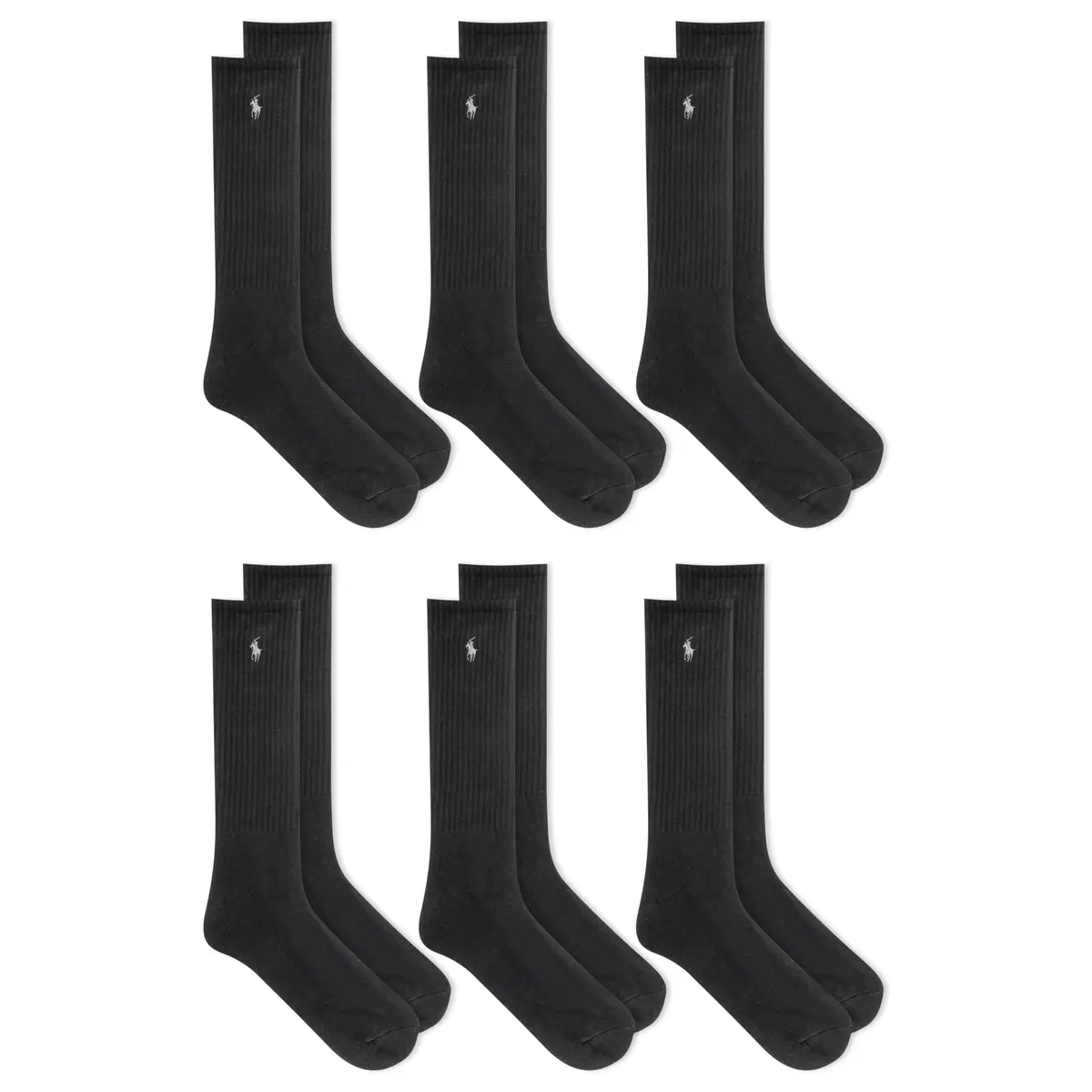 POLO RALPH LAUREN Men's Athletic Performance Cotton Crew Socks, 6 Pairs | Cushioned Support & Moisture-Wicking - view 5