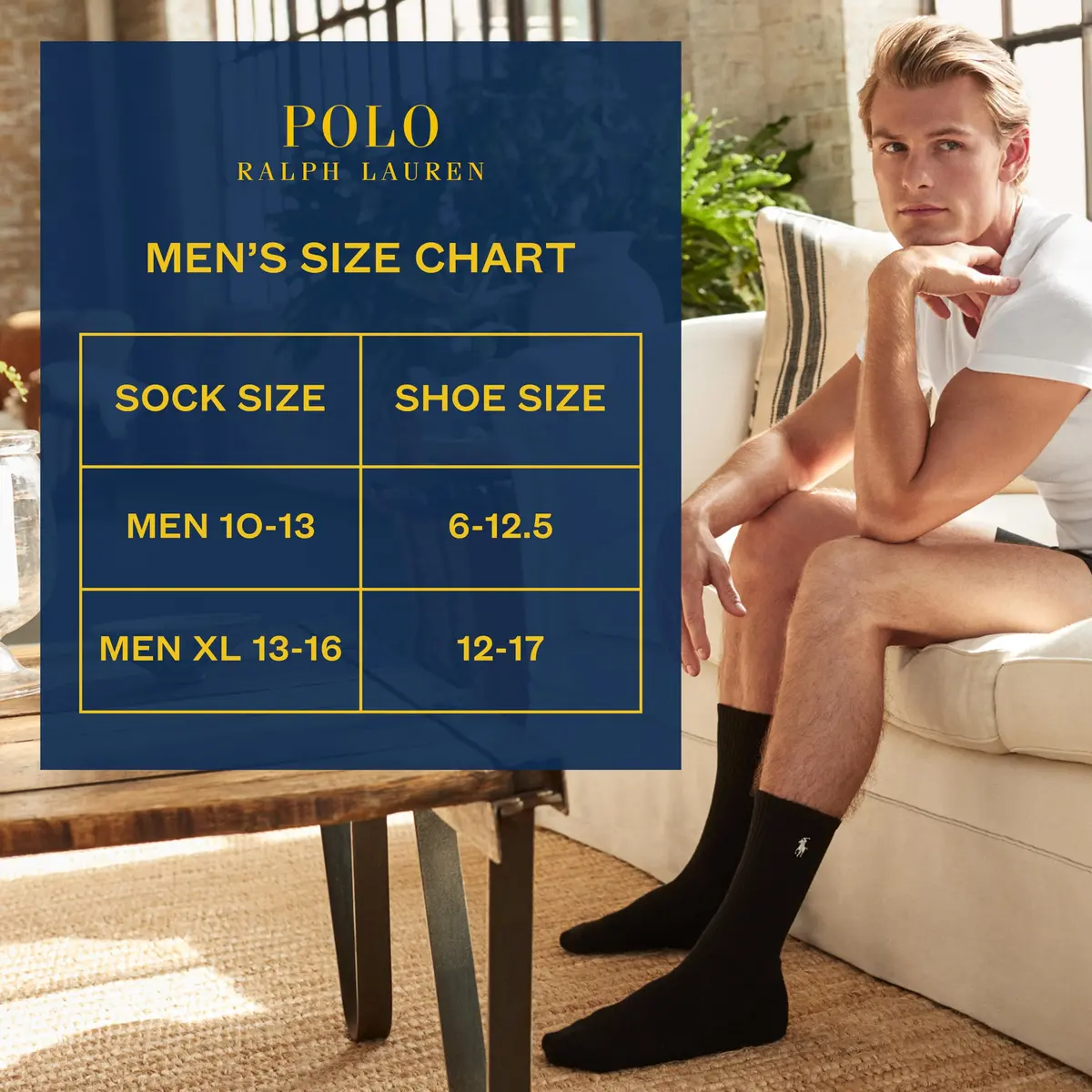POLO RALPH LAUREN Men's Athletic Performance Cotton Crew Socks, 6 Pairs | Cushioned Support & Moisture-Wicking - view 6