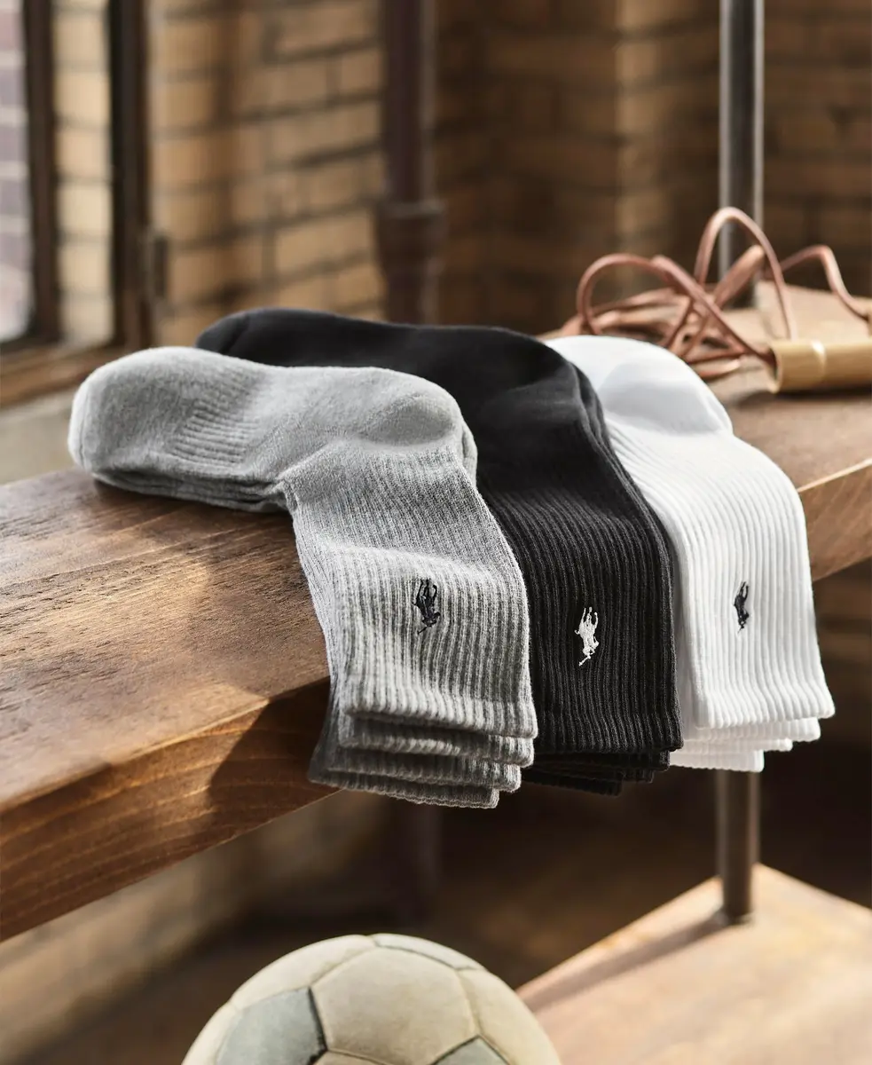 POLO RALPH LAUREN Men's Athletic Performance Cotton Crew Socks, 6 Pairs | Cushioned Support & Moisture-Wicking - view 2