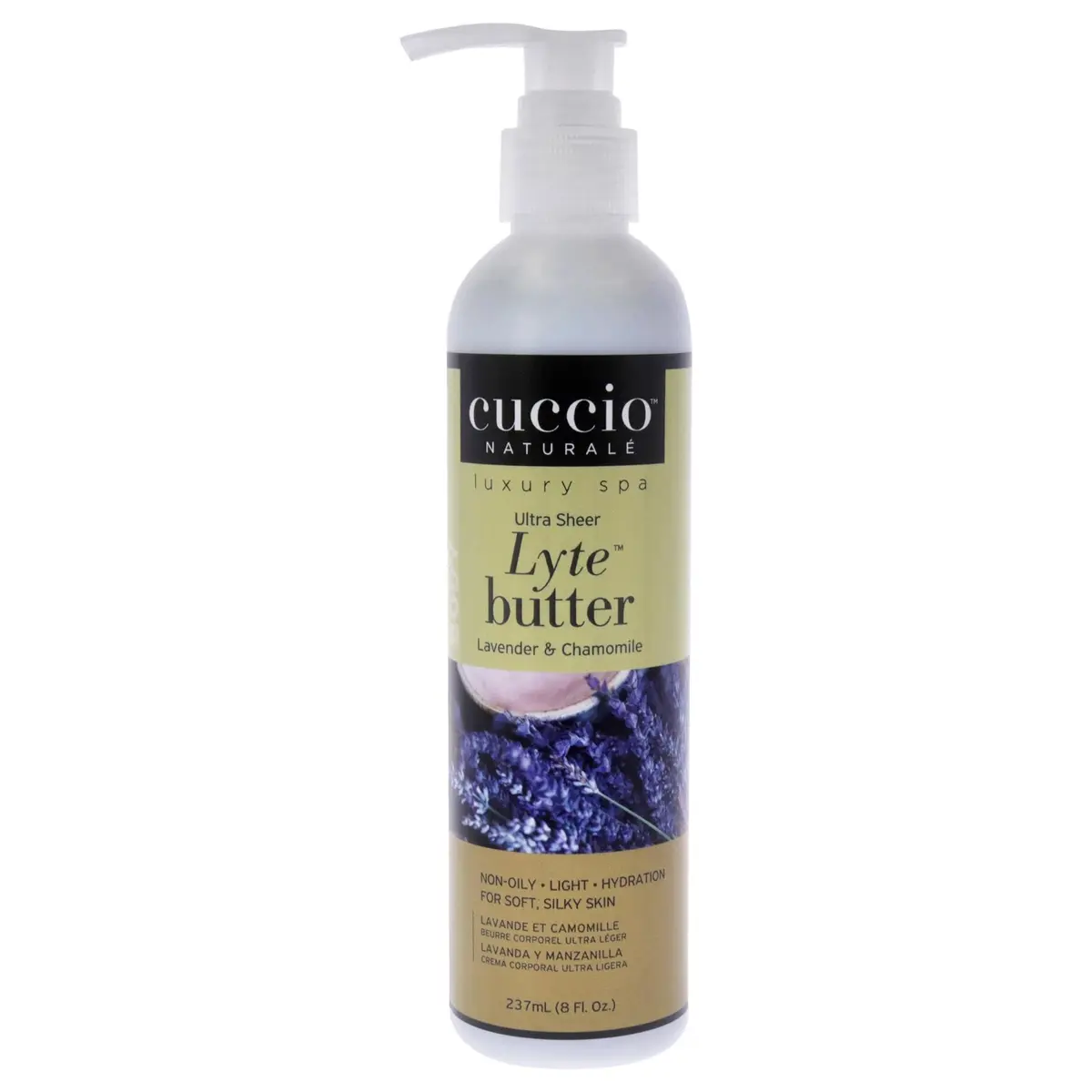 Cuccio Naturale Lyte Ultra-Sheer Body Butter Lavender and Chamomile 227 g (8 Oz) | 24-Hour Hydration for Dry Skin - main product image