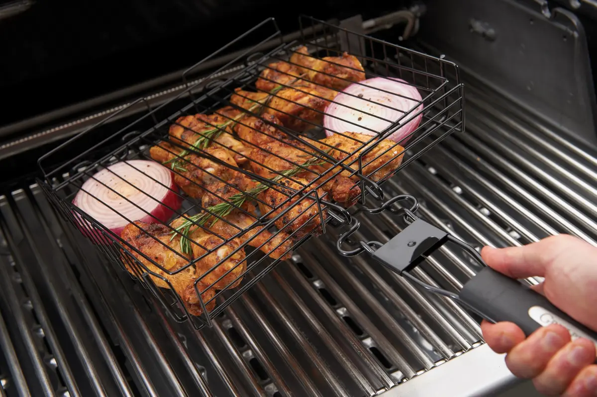 GrillPro 24876 Deluxe Non Stick Broiler Basket with Detachable Handle | Versatile Grilling Accessory - view 7