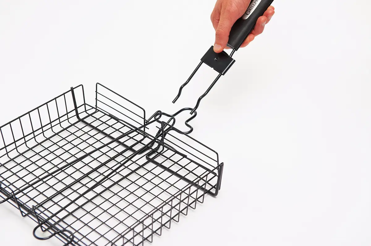 GrillPro 24876 Deluxe Non Stick Broiler Basket with Detachable Handle | Versatile Grilling Accessory - view 2