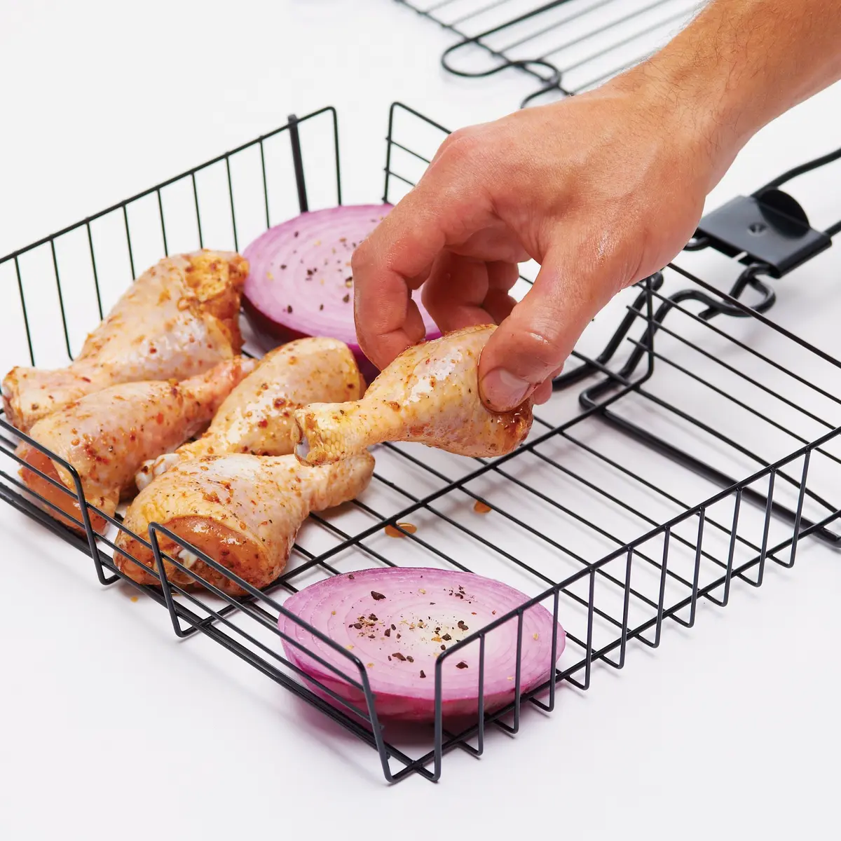 GrillPro 24876 Deluxe Non Stick Broiler Basket with Detachable Handle | Versatile Grilling Accessory - view 4