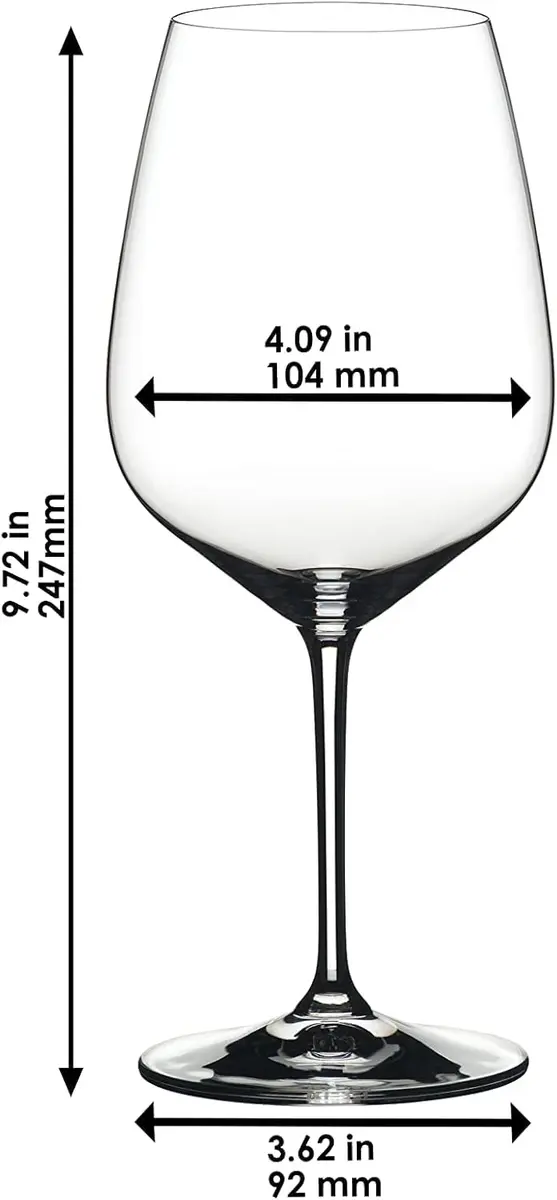 Riedel Heart to Heart Cabernet/Merlot Set of 2 | Diamond-Shaped Crystal Wine Glasses Dishwasher Safe - view 3