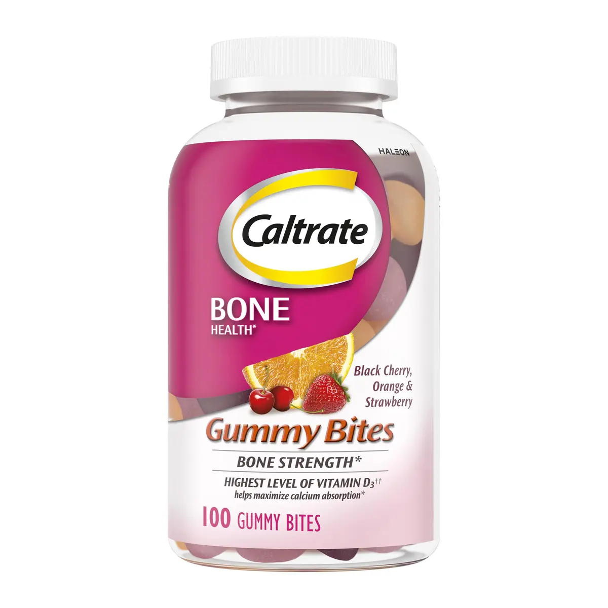 Caltrate Gummy Bites 600 Plus D3 Vitamin D and Calcium Supplement, 100 Ct | Bone Support with High Vitamin D3 & Calcium - main product image
