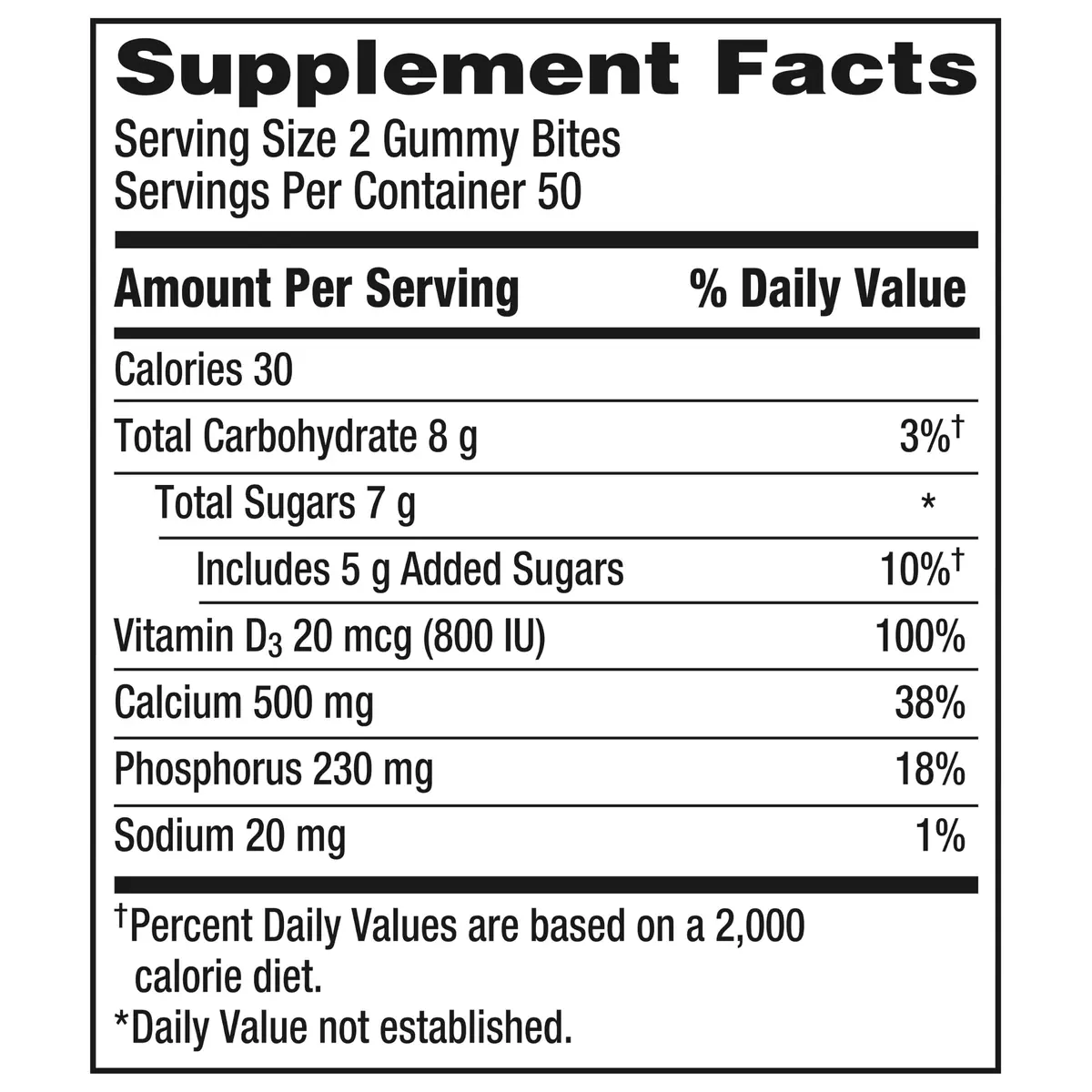 Caltrate Gummy Bites 600 Plus D3 Vitamin D and Calcium Supplement, 100 Ct | Bone Support with High Vitamin D3 & Calcium - view 8