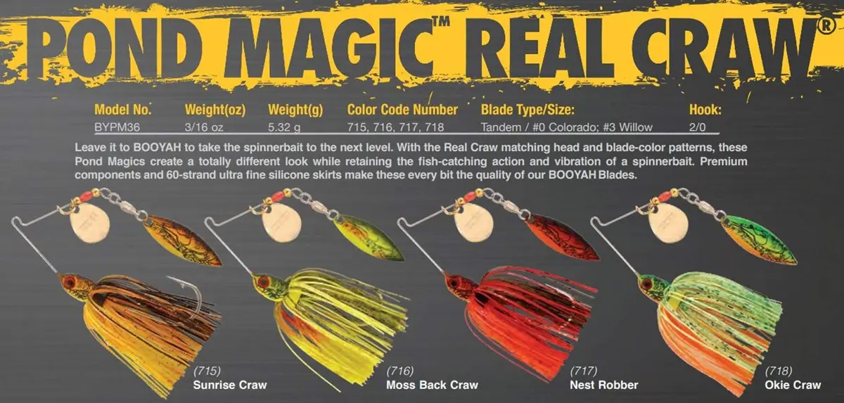 Booyah Pond Magic - Sunrise Craw - 3/16 oz - #0 Colorado/#3 Willow | Fish with Real Craw Action - view 3