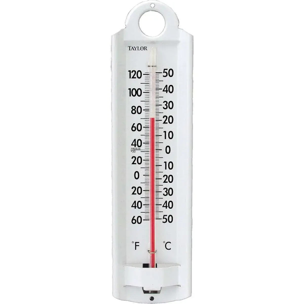 Taylor White 1 Pack Aluminum Thermometer -60F to 120F (-50C to 50C) | Indoor/Outdoor Weather Resistant - view 2