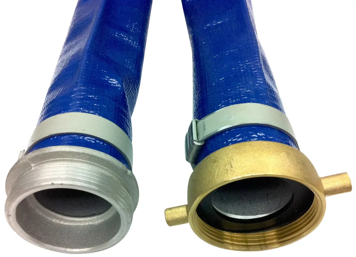 Unisource 200 Blue PVC Discharge Hose Assembly 4" | Light-duty water discharge hose for construction & agriculture - main product image