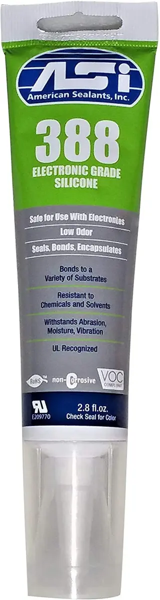 ASI 388 Clear Electronic Grade Silicone - 2.8 oz | Moisture-Curing, Non-Slip, Insulates & Protects Electronics - main product image