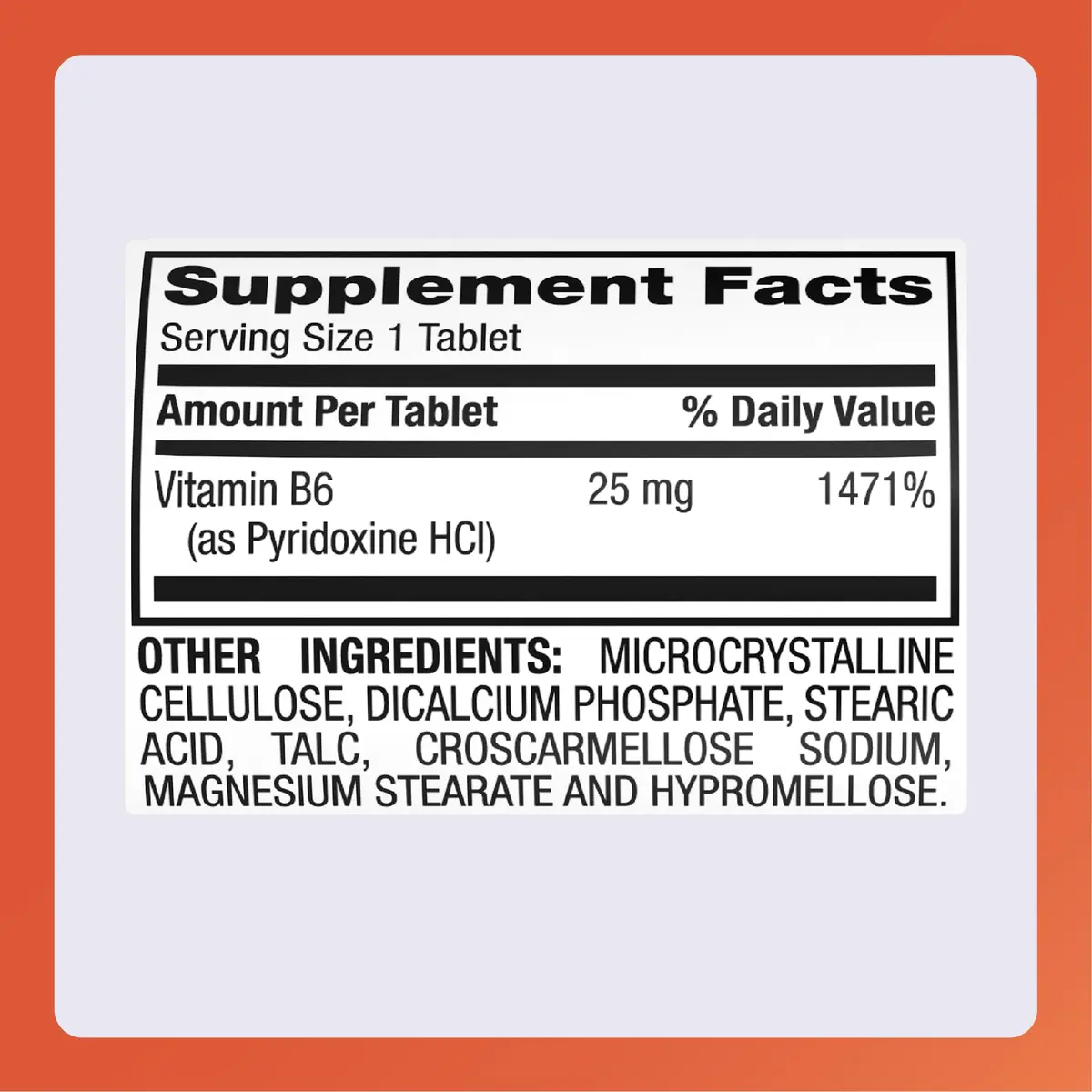Rugby Vitamin B-6 Tablets - 25mg of Vitamin B6 | Dietary Supplement for Adults - view 5