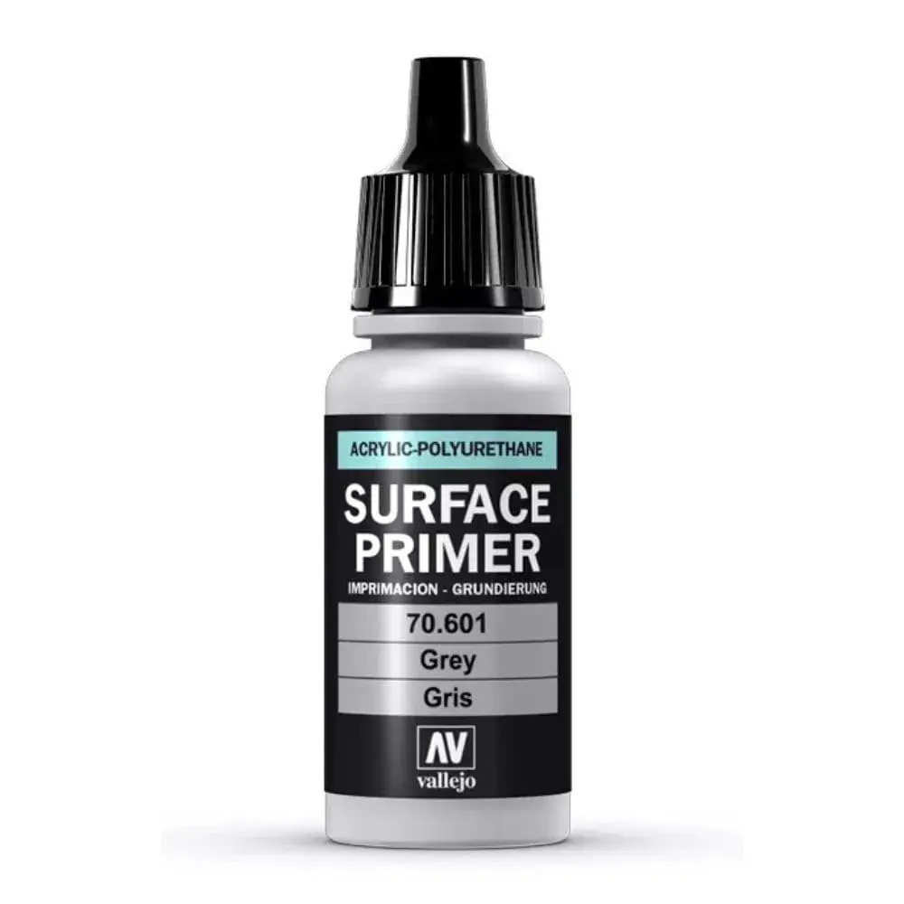 Vallejo Grey Acrylic Surface Primer 18ml (0.6 fl oz) | Matte Finish & Fast Drying for Models - view 2