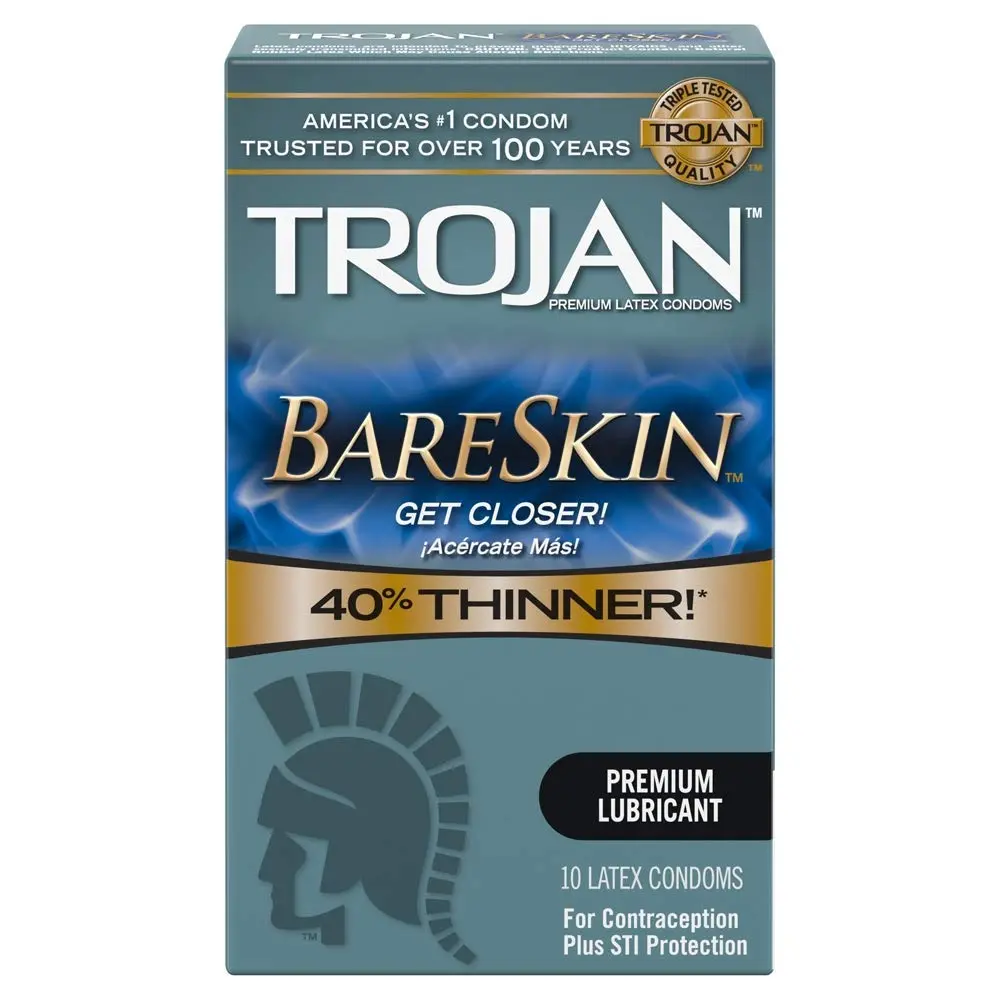 Trojan BareSkin Premium Latex Condoms 30 Count (1.3 oz) | Our Thinnest Condom Ever for Maximum Sensitivity - main product image