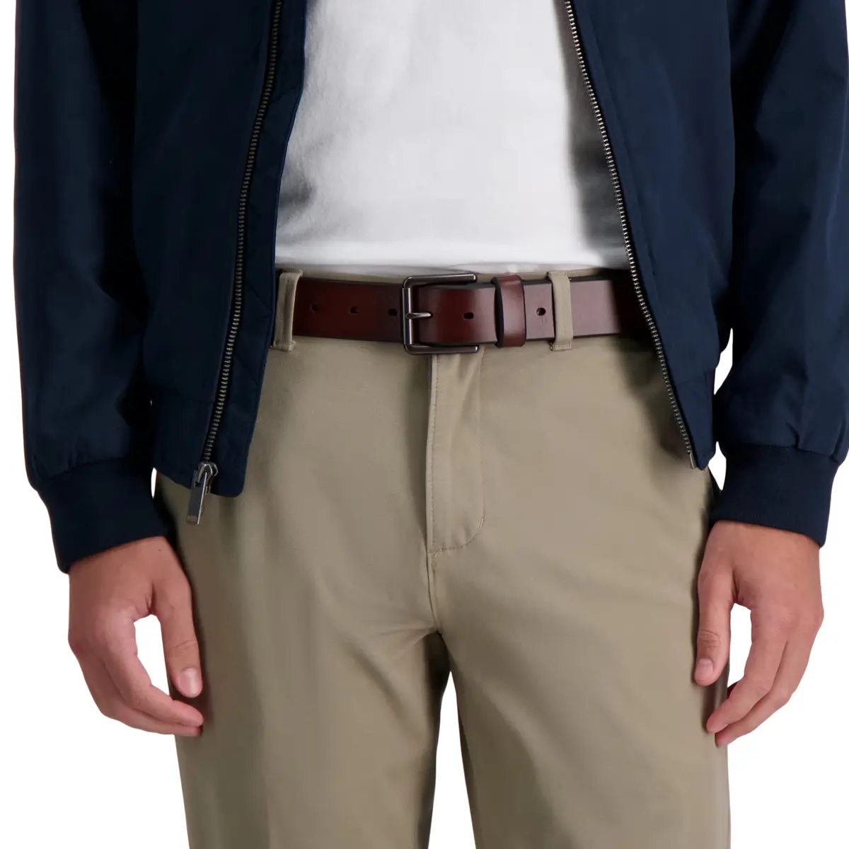 Dockers Mens Casual Belt 38 US | Classic Leather, Silver Buckle, 1.5" Wide - view 6