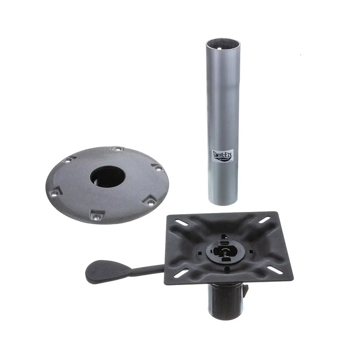 attwood Swivl-Eze 238 Series Boat Pedestal Seat Kit 23813-7, One Size | Aluminum 13-inch Seat Post for Marine Use - view 2