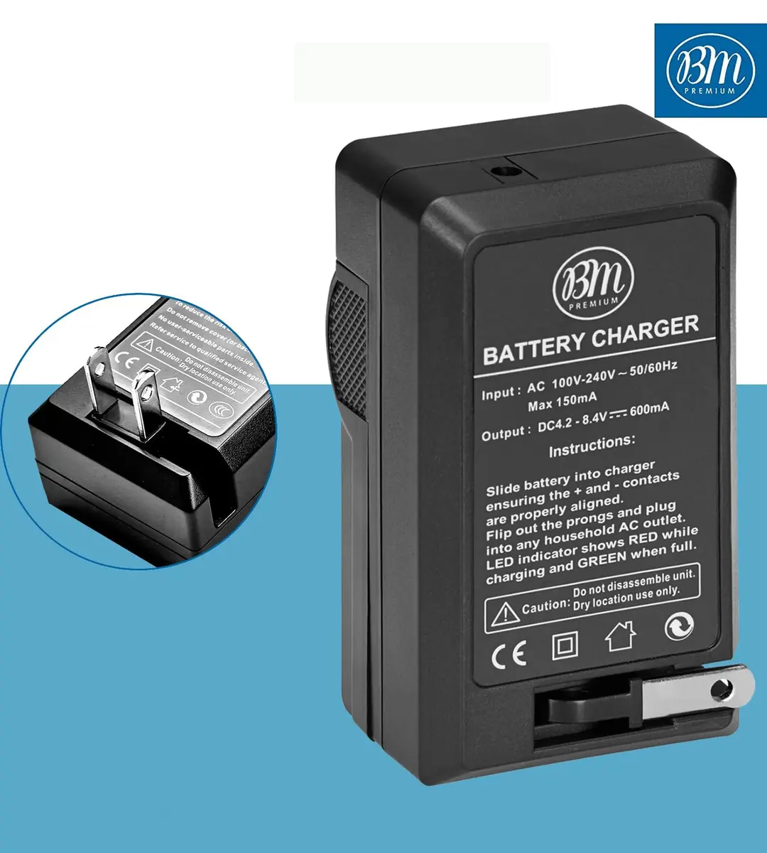 BM Premium NB-10L Battery & Charger Kit for Canon SX60 HS, SX50 HS, G1X, G3X, G15, G16 Cameras | 2 Batteries & USB Charger - view 6