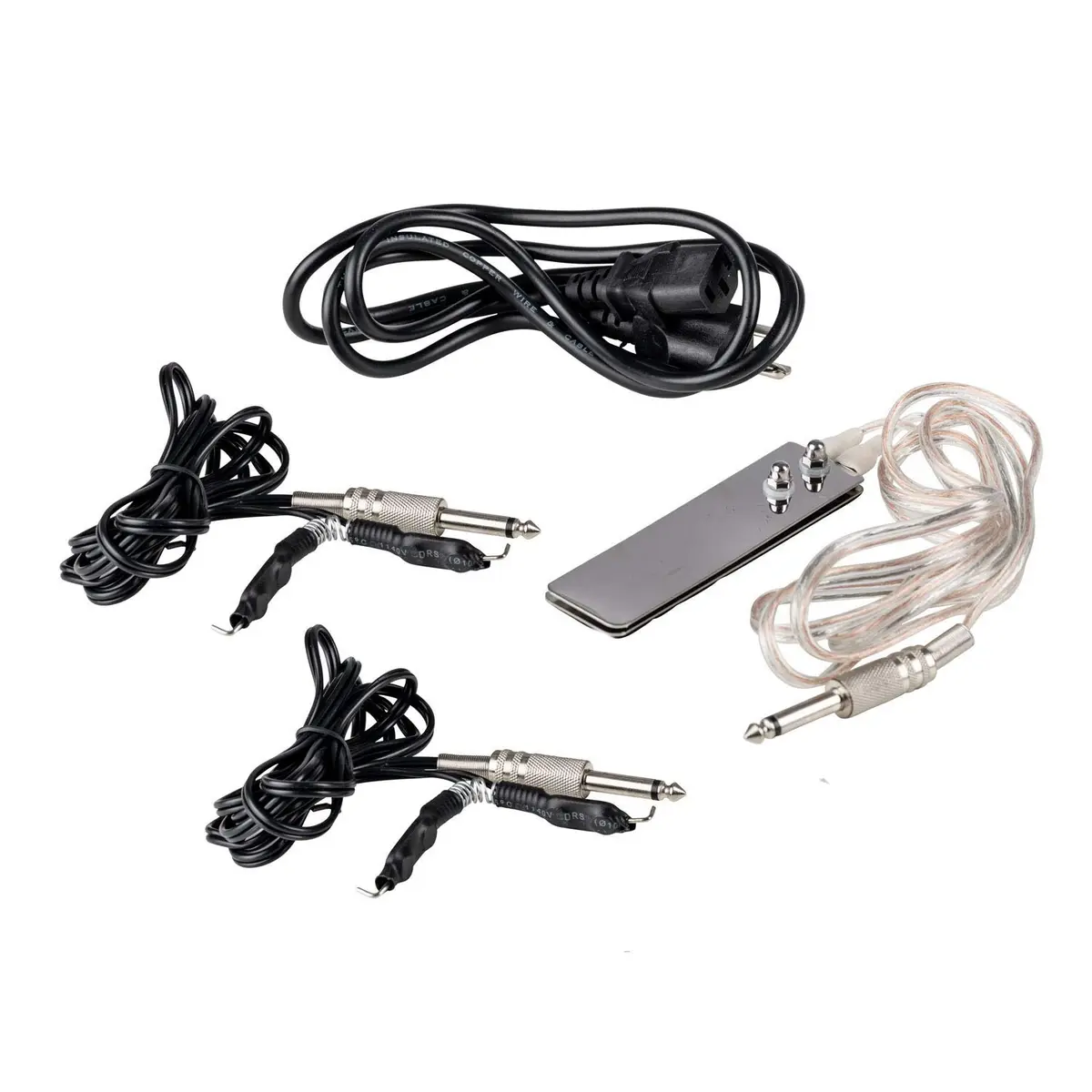 Pirate Face Tattoo Dual Digital Power Supply with Foot Pedal & Clip Cords | Black - view 3