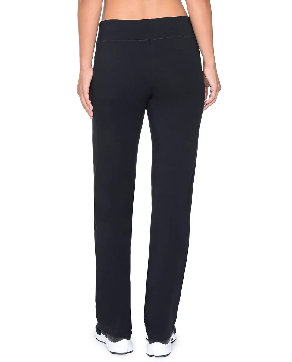 Danskin Women's Sleek Fit Yoga Pant, Black, Small | Flared Leg, Mid Rise, Cotton Blend - view 6