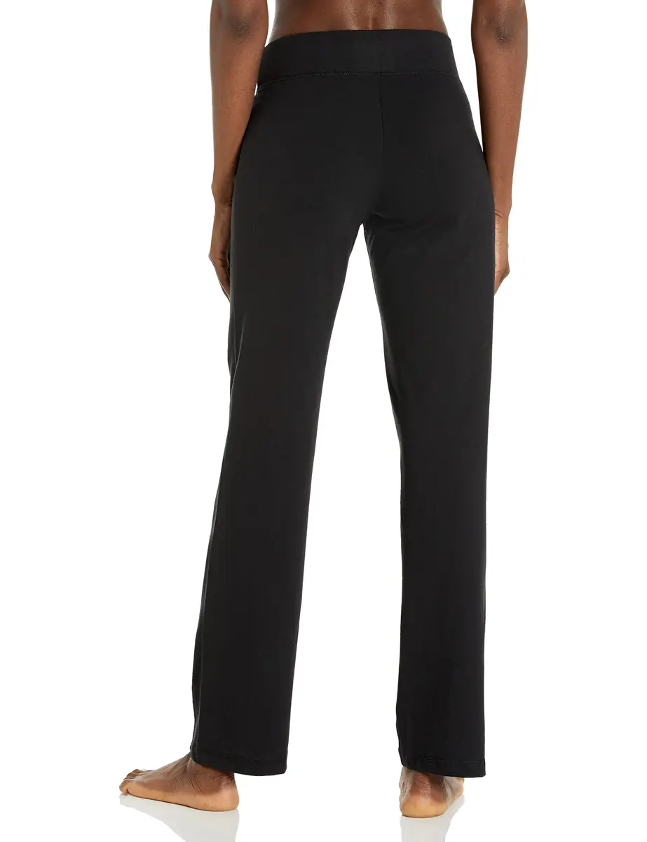 Danskin Women's Sleek Fit Yoga Pant, Black, Small | Flared Leg, Mid Rise, Cotton Blend - view 2