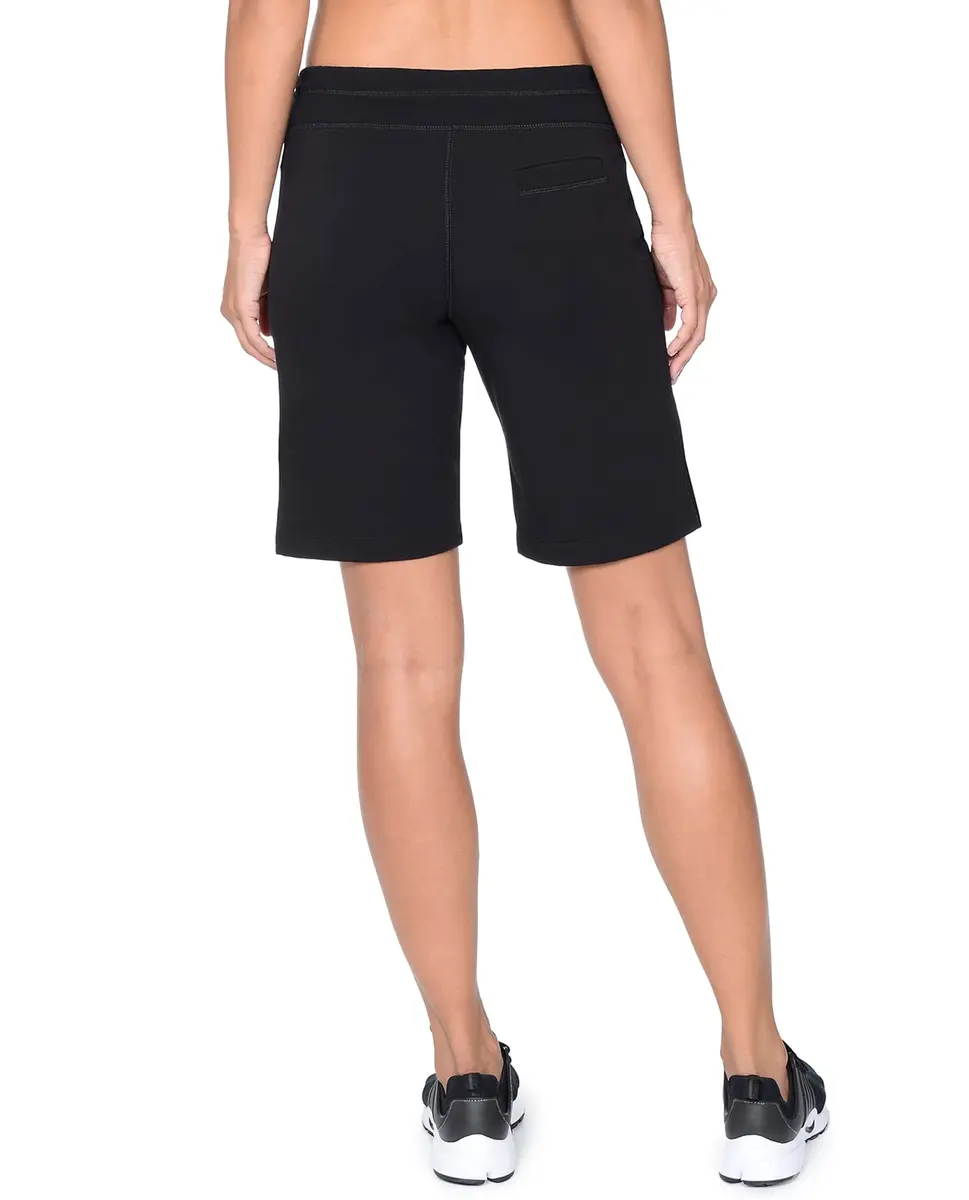 Danskin Women's Essential Bermuda Short | Cotton-Spandex Support & Comfort, 10" Inseam, Black - view 4