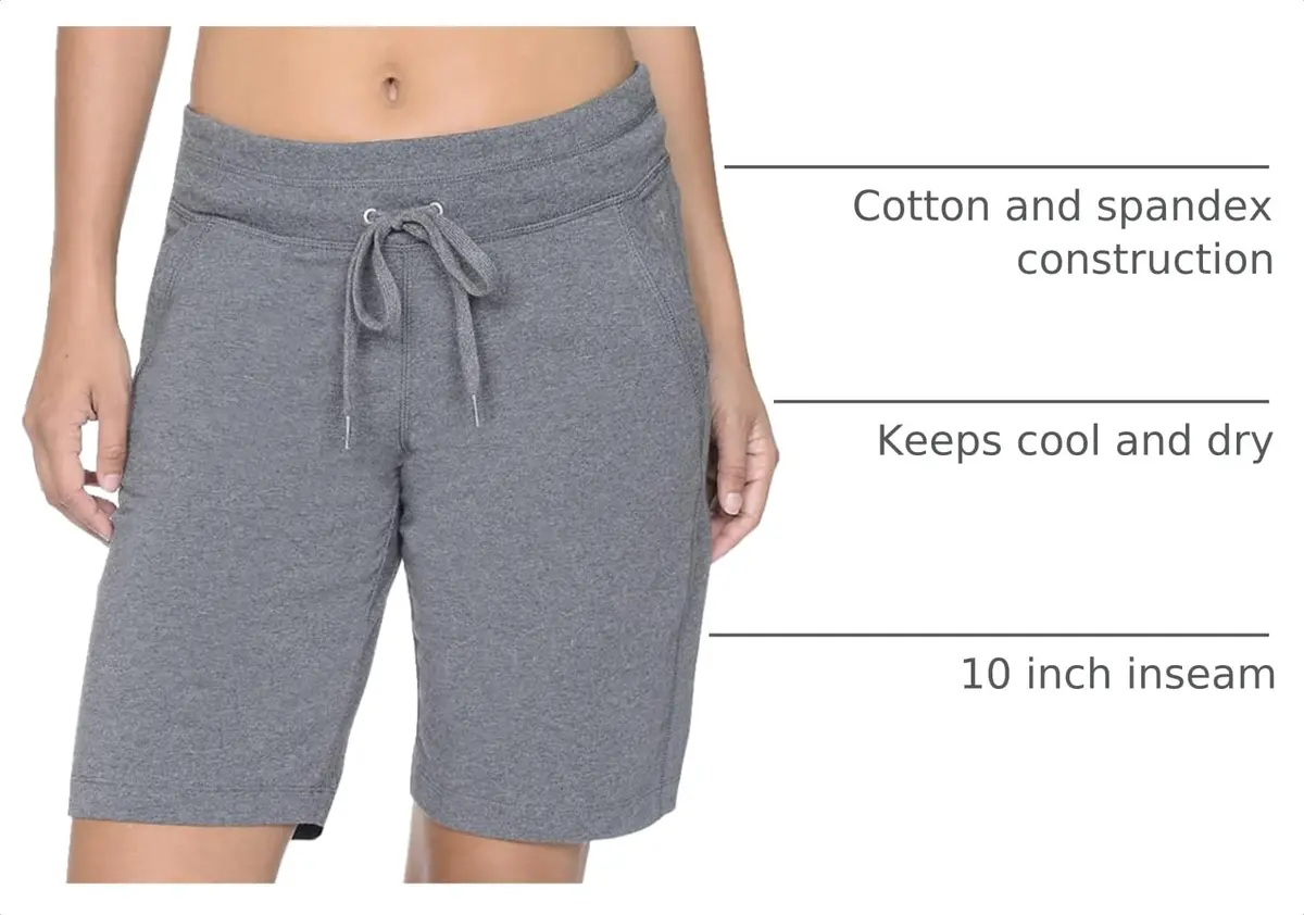 Danskin Women's Essential Bermuda Short | Cotton-Spandex, 10" Inseam, Casual & Workout Wear - view 3