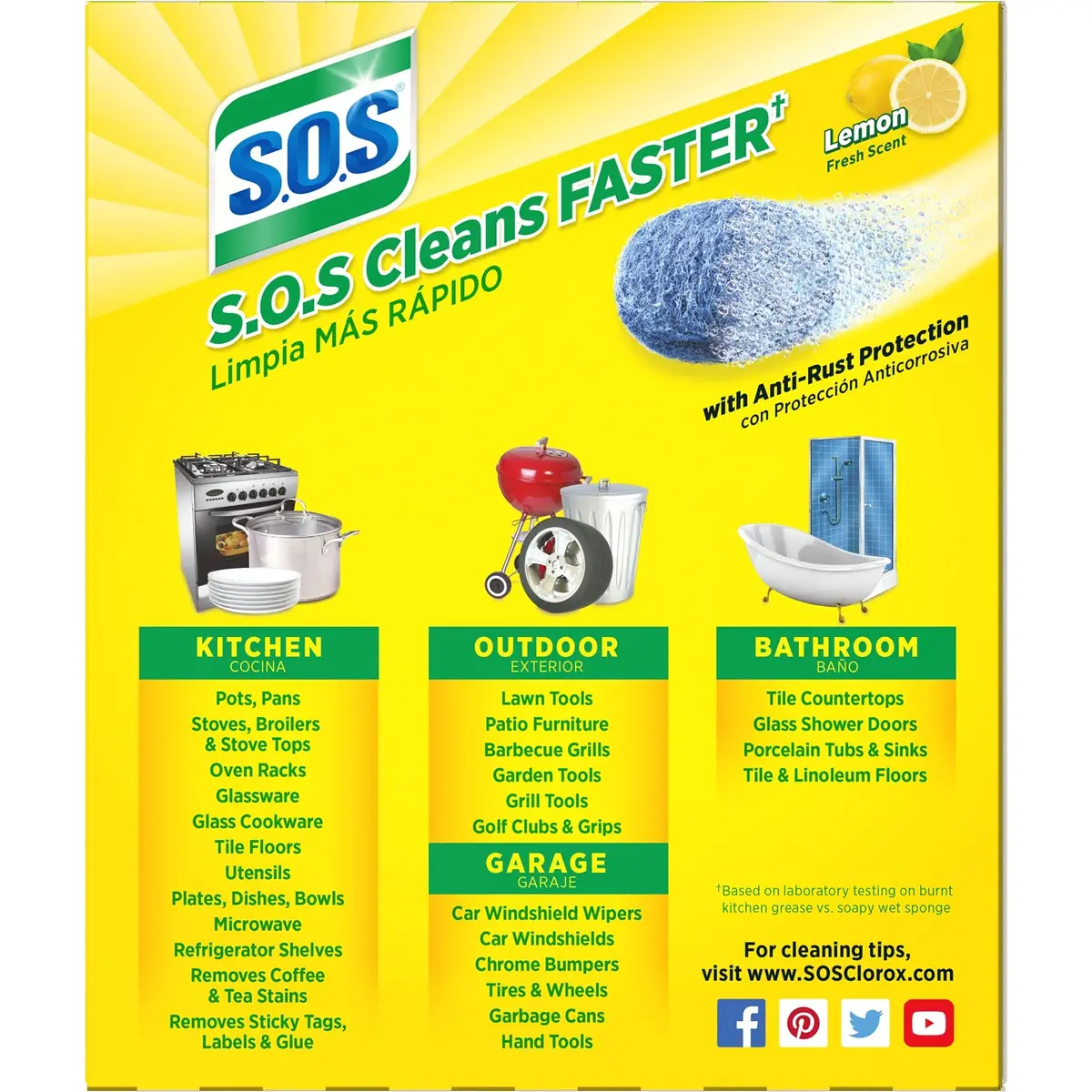 S.O.S Steel Wool Soap Pads Lemon Fresh 60 Count | Tough on Grease, Gentle on Hands - view 3
