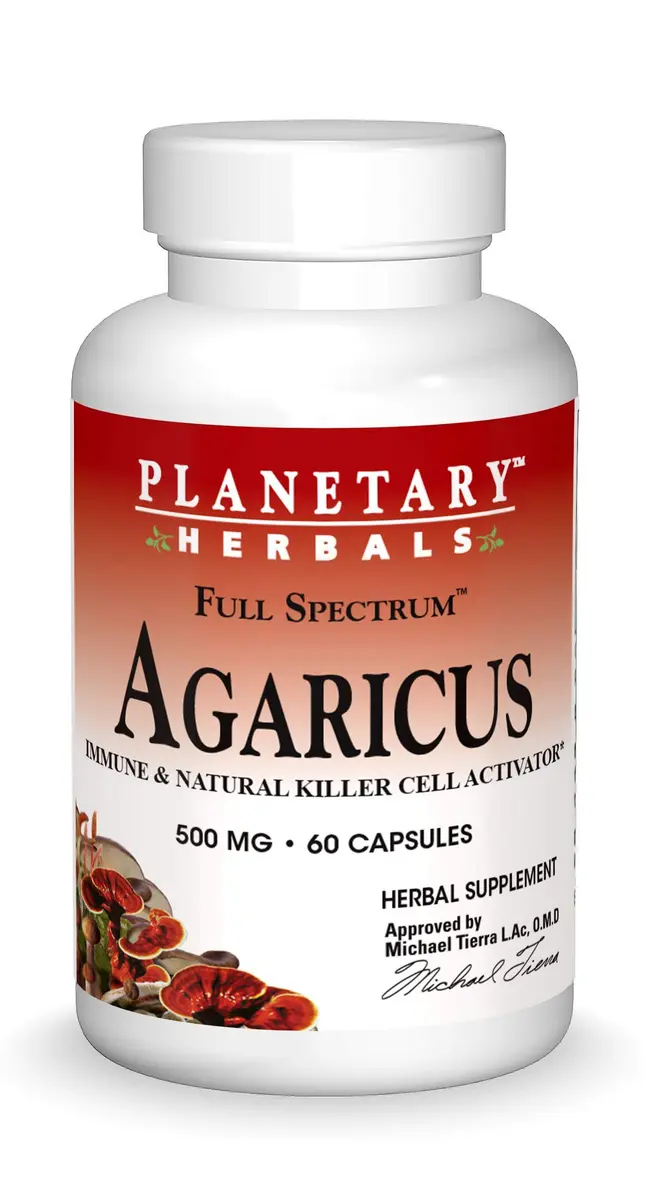 Planetary Herbals Agaricus Full Spectrum Immune & Natural Killer Cell Activator, 500mg | Supports Immunity & Well-Being - main product image