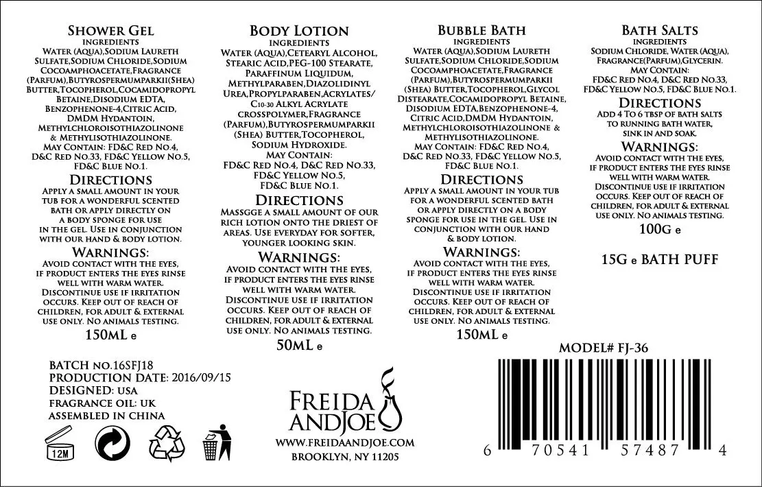 Freida and Joe Tropical Mango Pear Fragrance Set in Orange Tub | Luxurious Bath & Body Collection - view 3