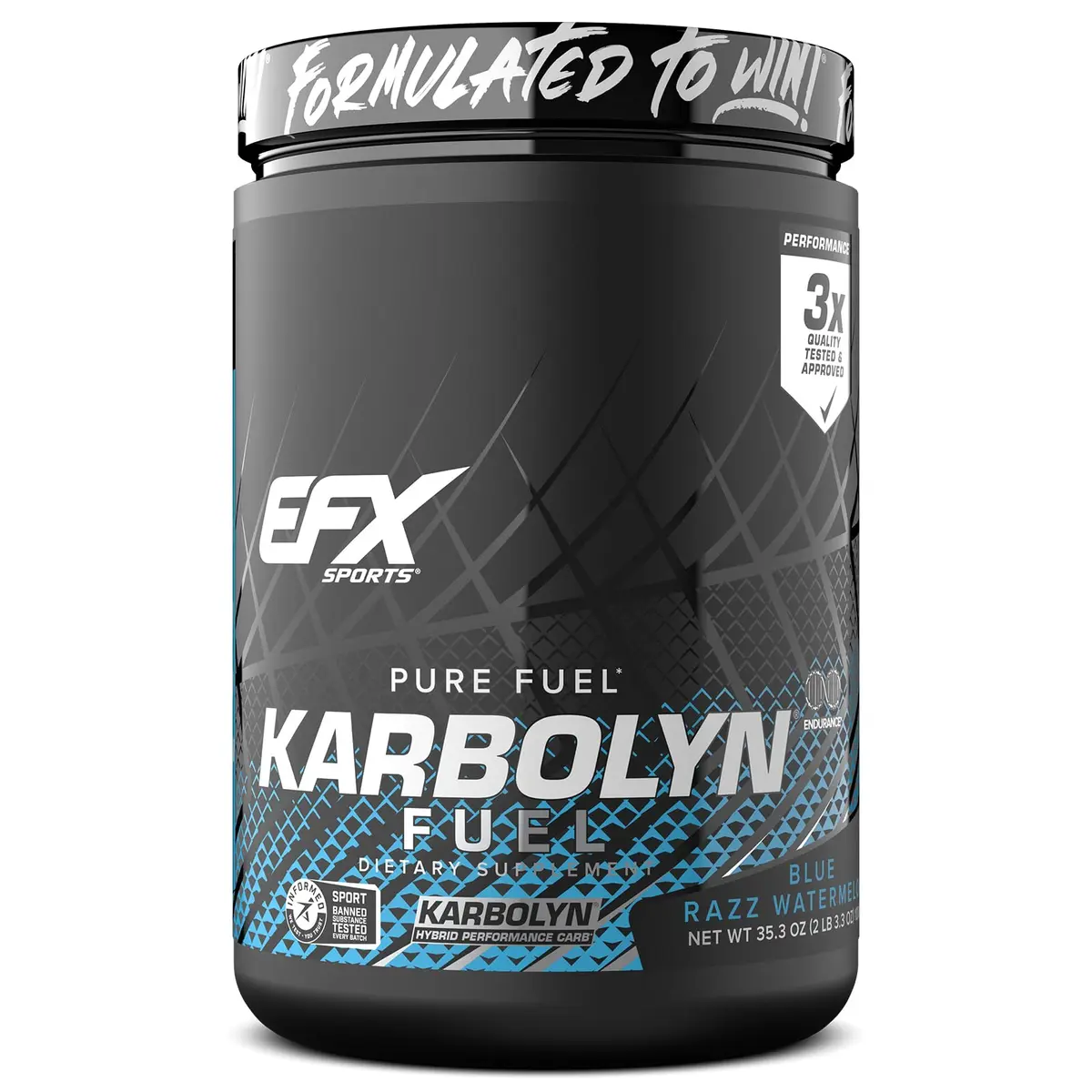 EFX Sports Karbolyn Fuel | Fast-Absorbing Carbohydrate Powder | Carb Load, Sustained Energy, Quick Recovery | Stimulant Free | 18 Servings (Blue Razz Watermelon) - main product image