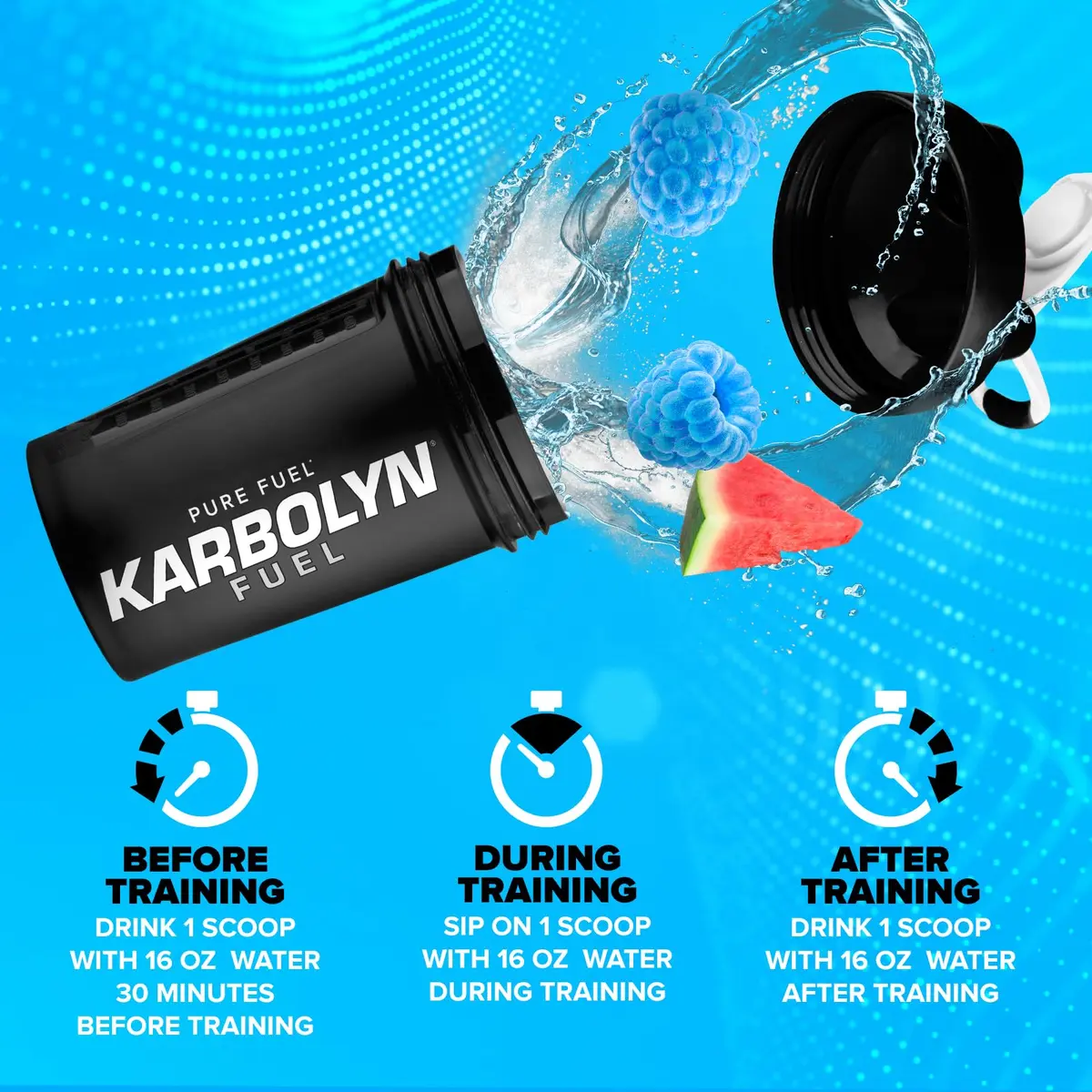 EFX Sports Karbolyn Fuel | Fast-Absorbing Carbohydrate Powder | Carb Load, Sustained Energy, Quick Recovery | Stimulant Free | 18 Servings (Blue Razz Watermelon) - view 6