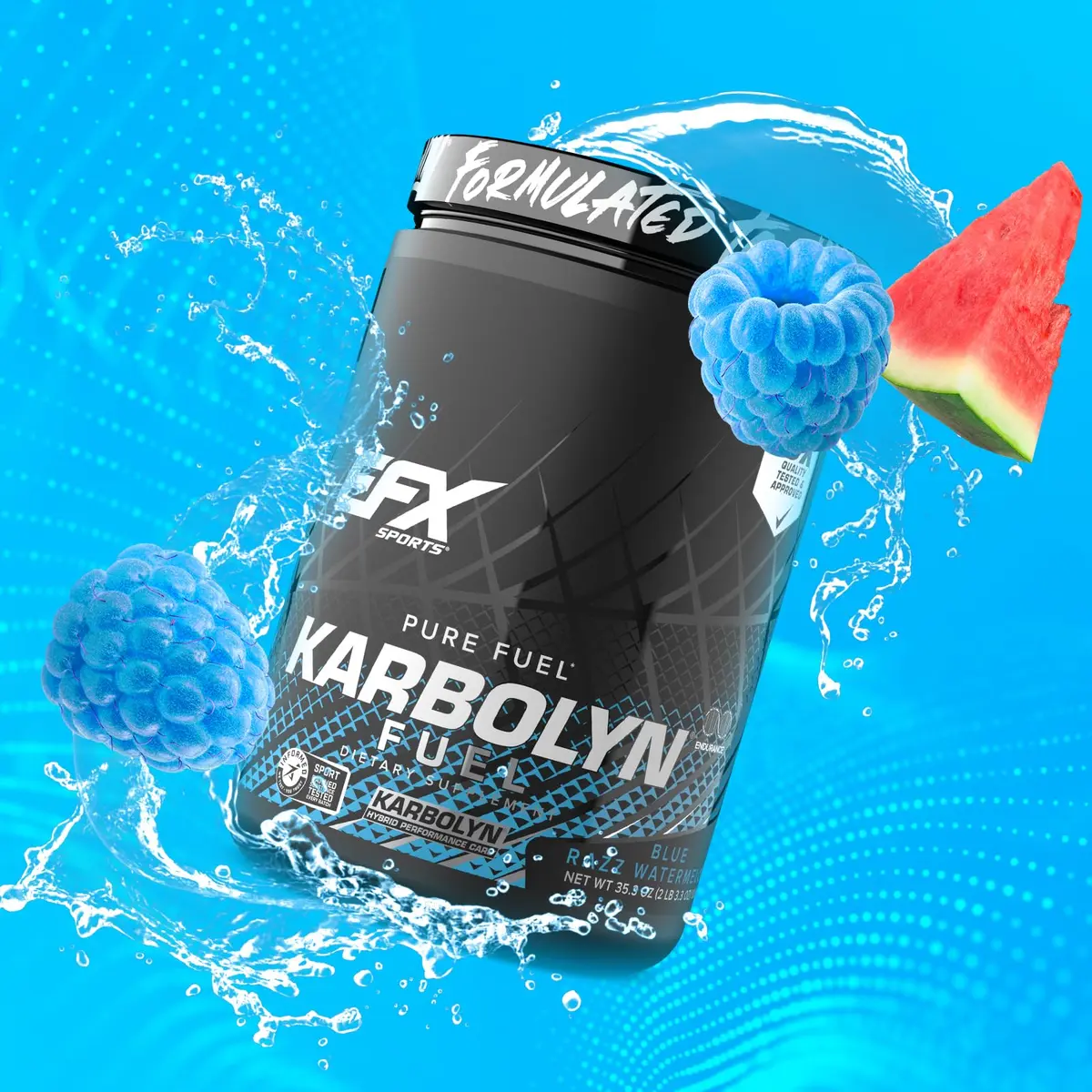 EFX Sports Karbolyn Fuel | Fast-Absorbing Carbohydrate Powder | Carb Load, Sustained Energy, Quick Recovery | Stimulant Free | 18 Servings (Blue Razz Watermelon) - view 8
